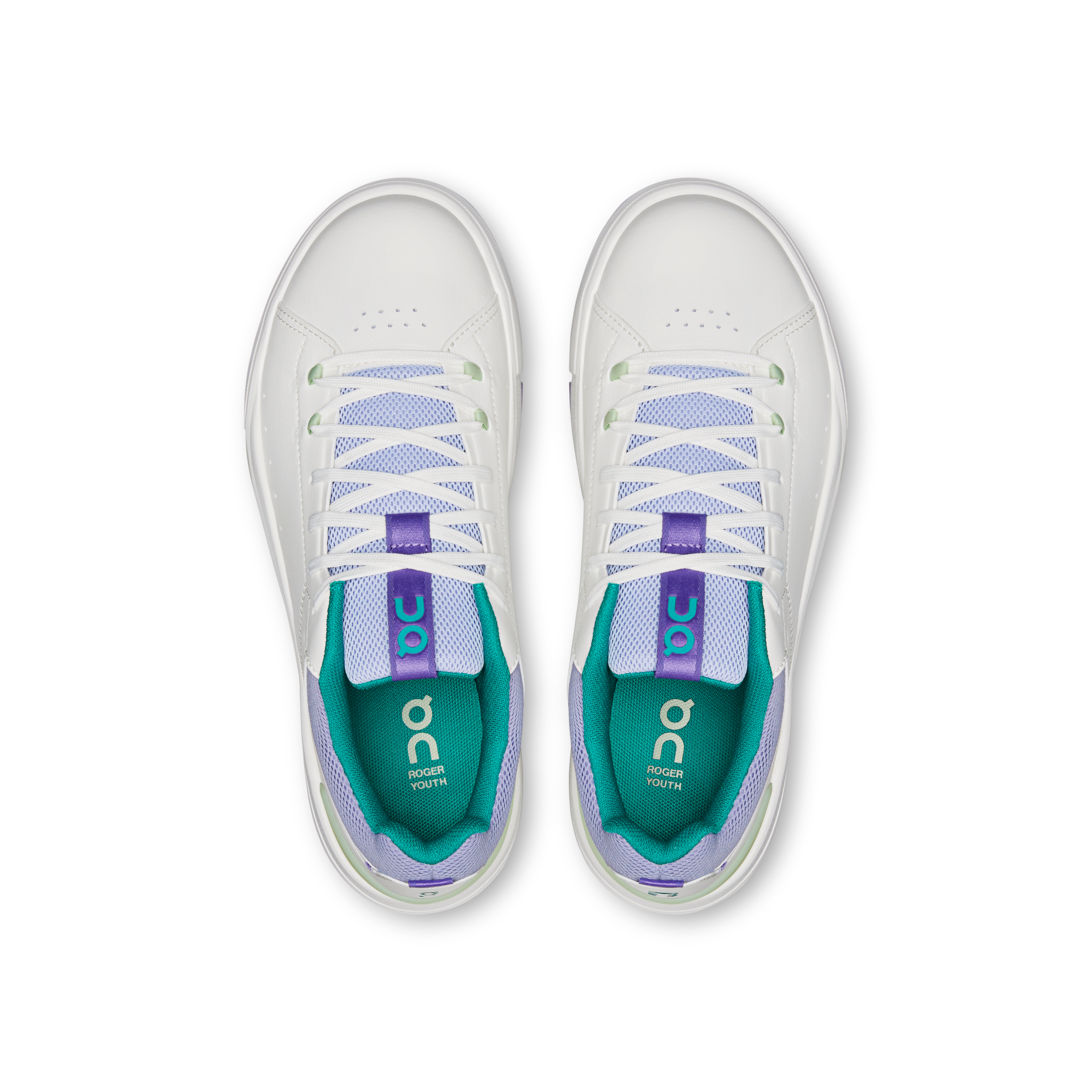 On THE ROGER Youth Ivory & Neem Ados Tennis Chaussures
