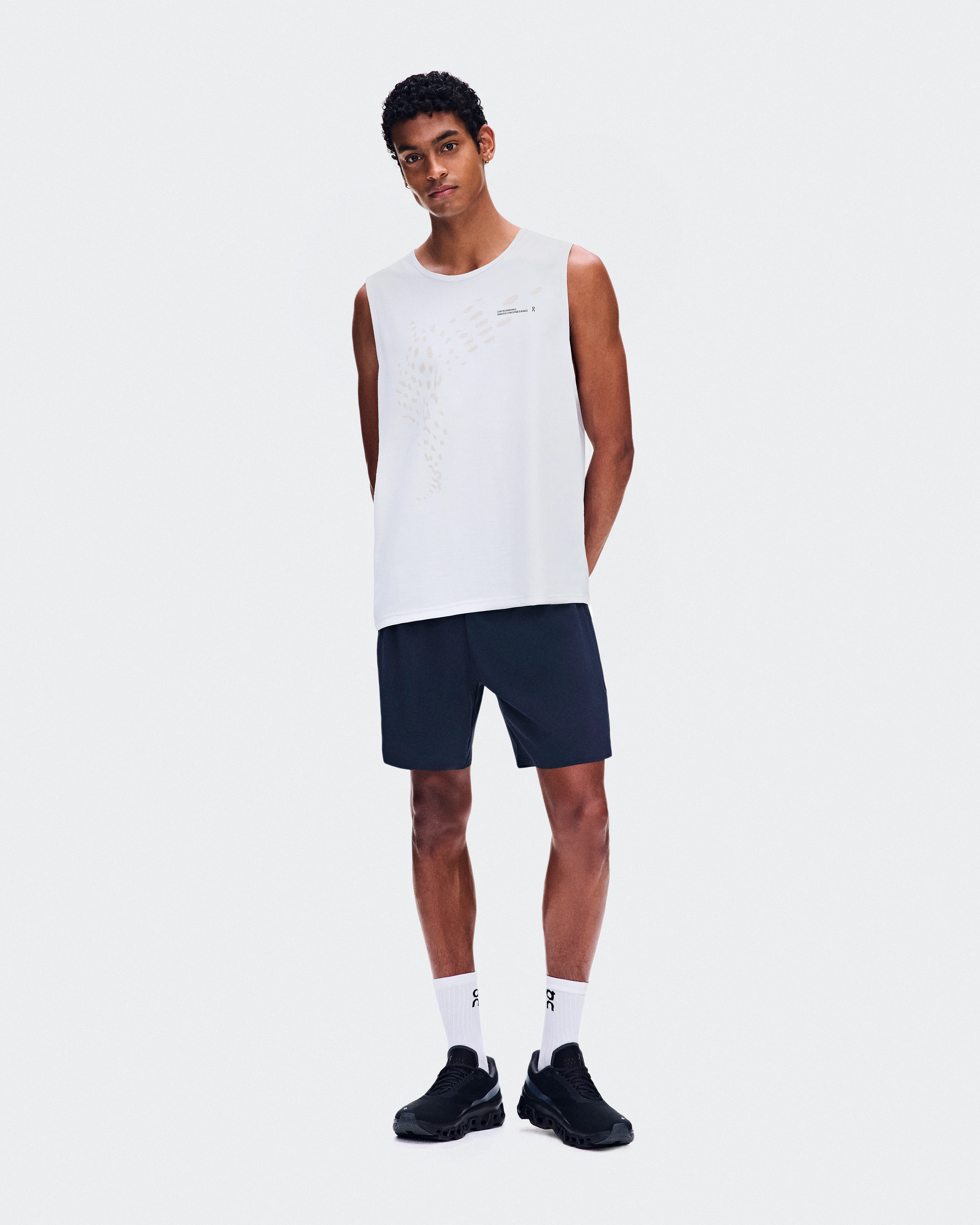 On On Run Tank White Homme Hauts et t-shirts