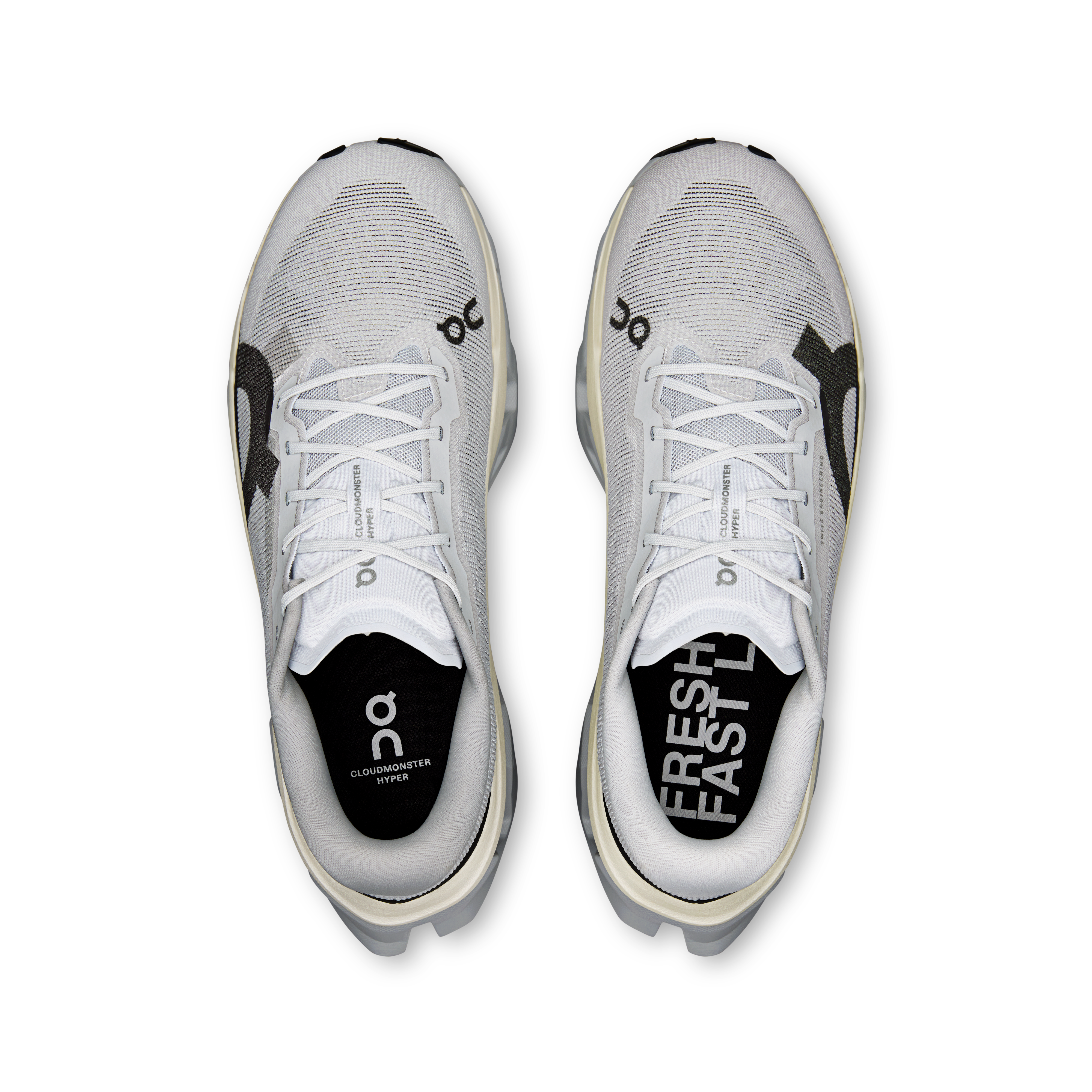 On Cloudmonster 3 Hyper Glacier & Black Homme Running sur route Chaussures