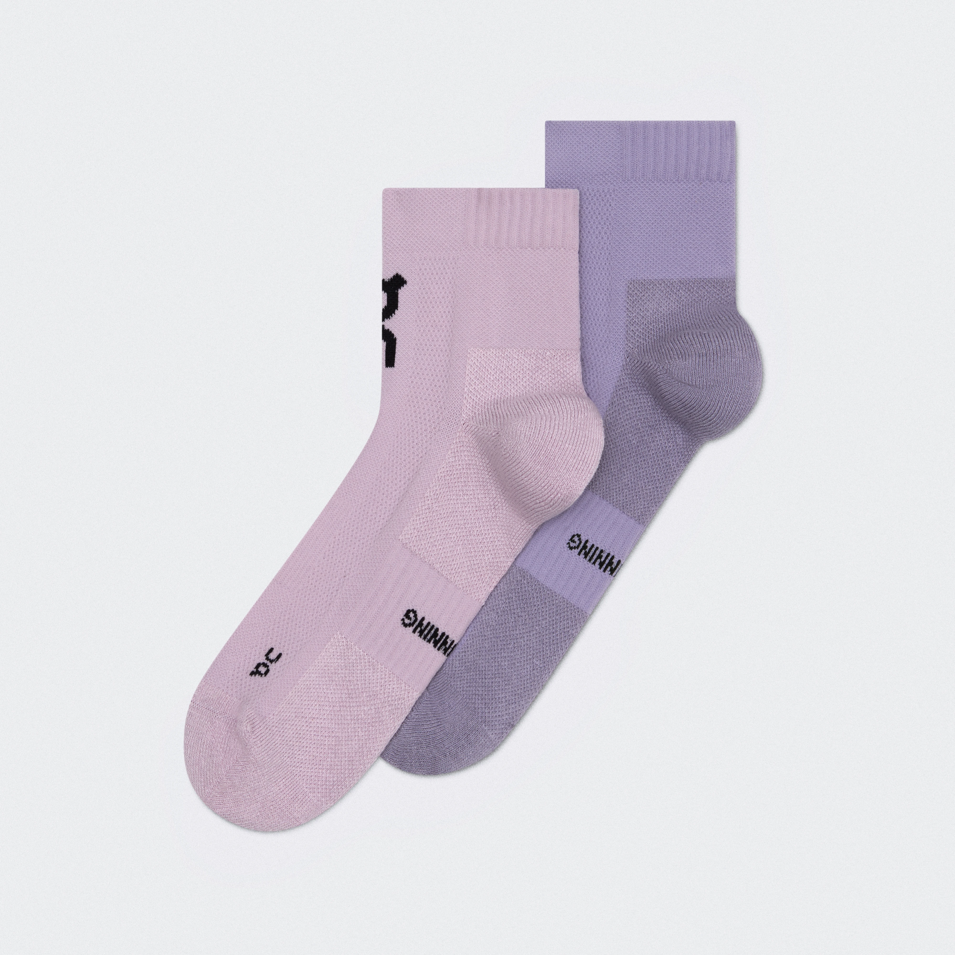 On Core Run Sock Mid 2P Foxglove & Mallow Unisexe – Running quotidien, respirabilité, amorti Chaussettes