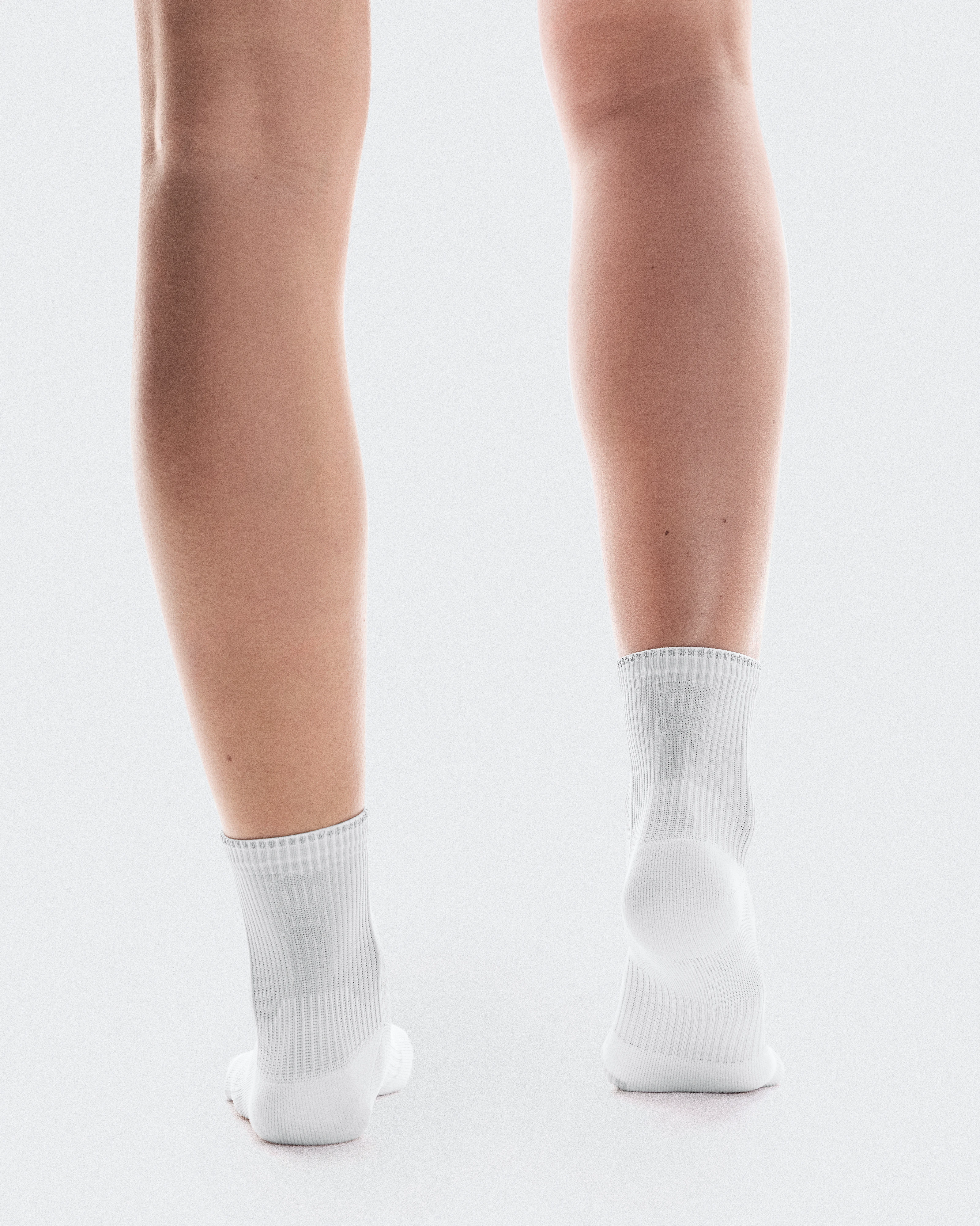 On Performance Run Sock Mid White & Glacier Unisexe Chaussettes