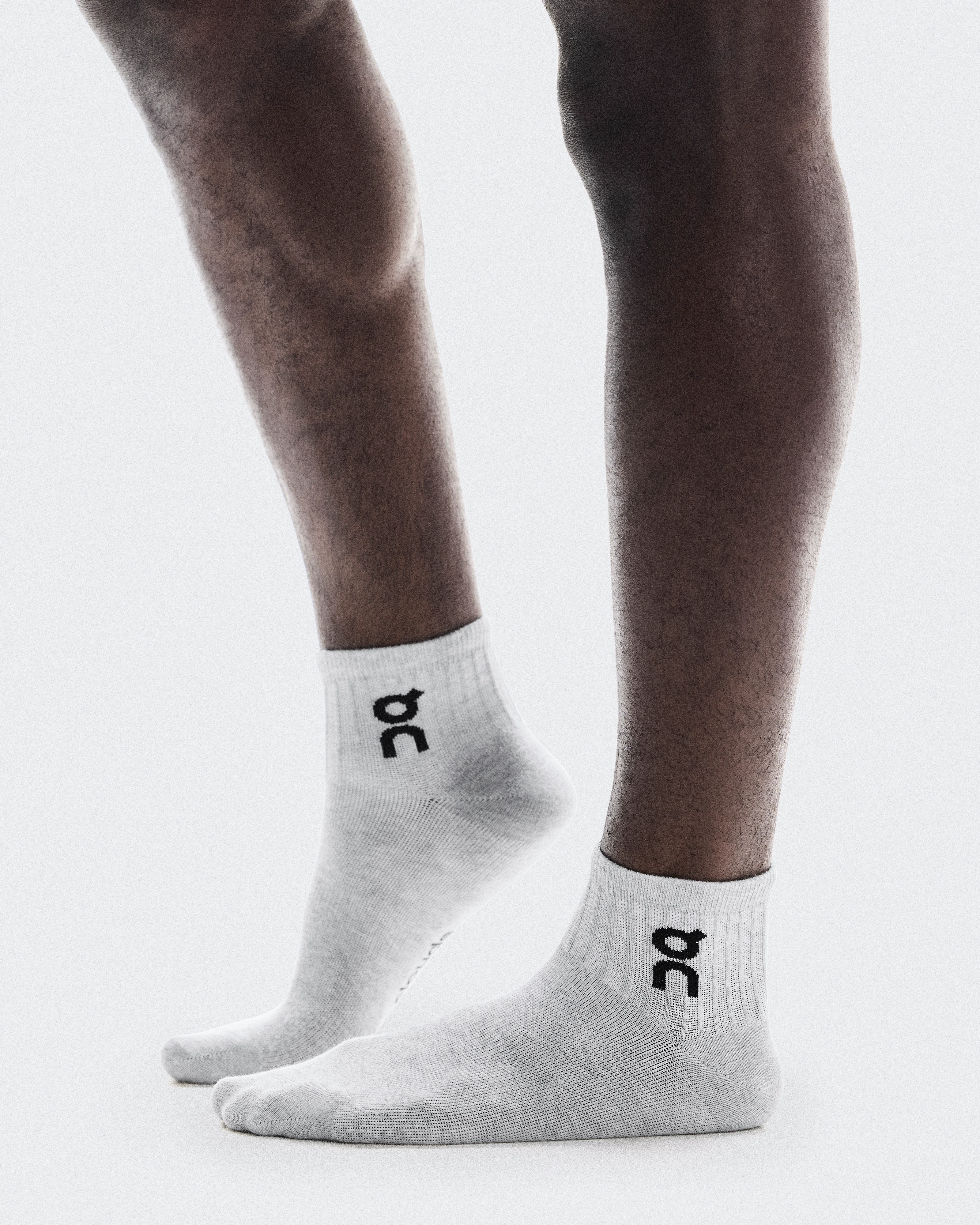 On Logo Sock Mid 3P Heather Gray Unisexe Chaussettes