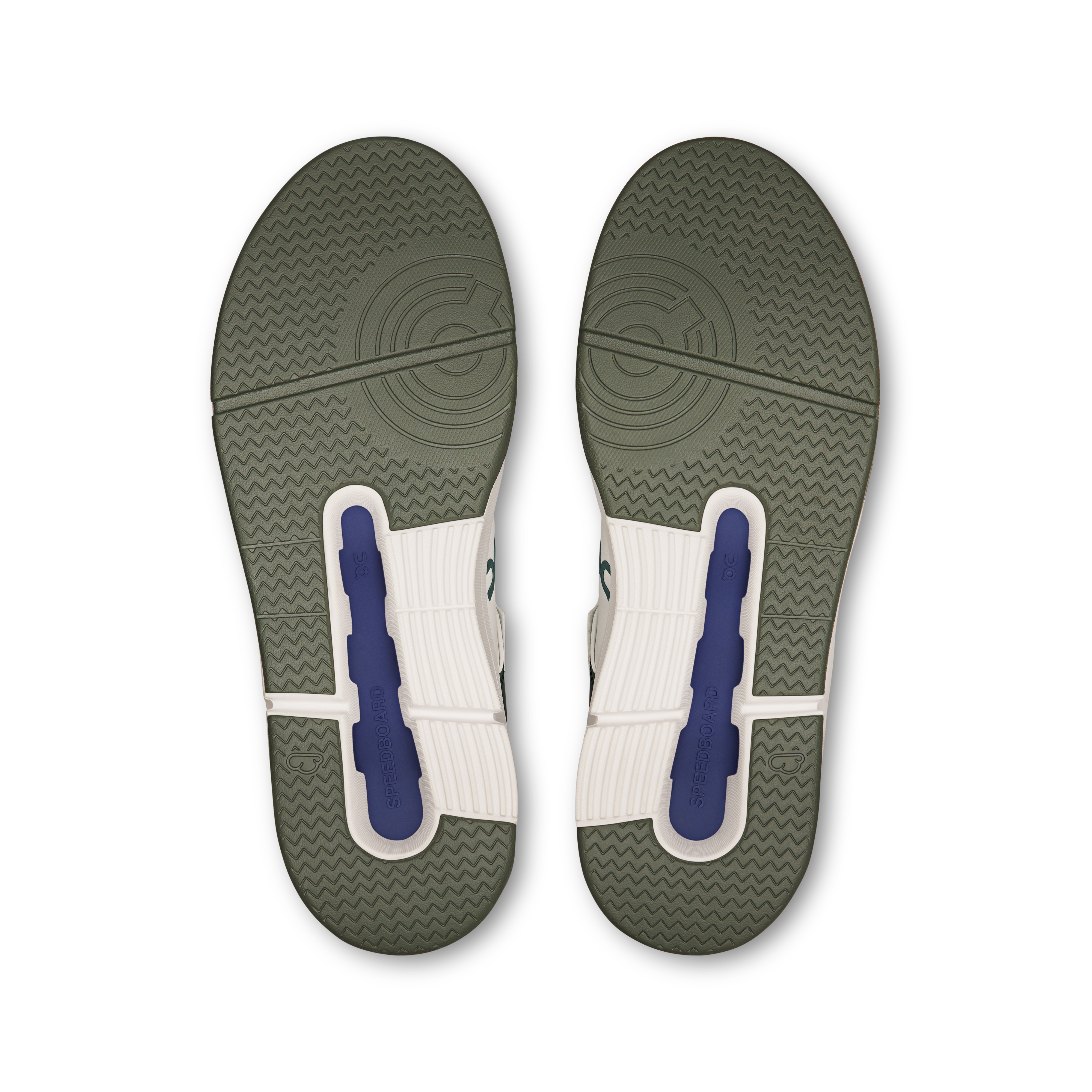 On THE ROGER Clubhouse White & Olive Femme Tennis Chaussures