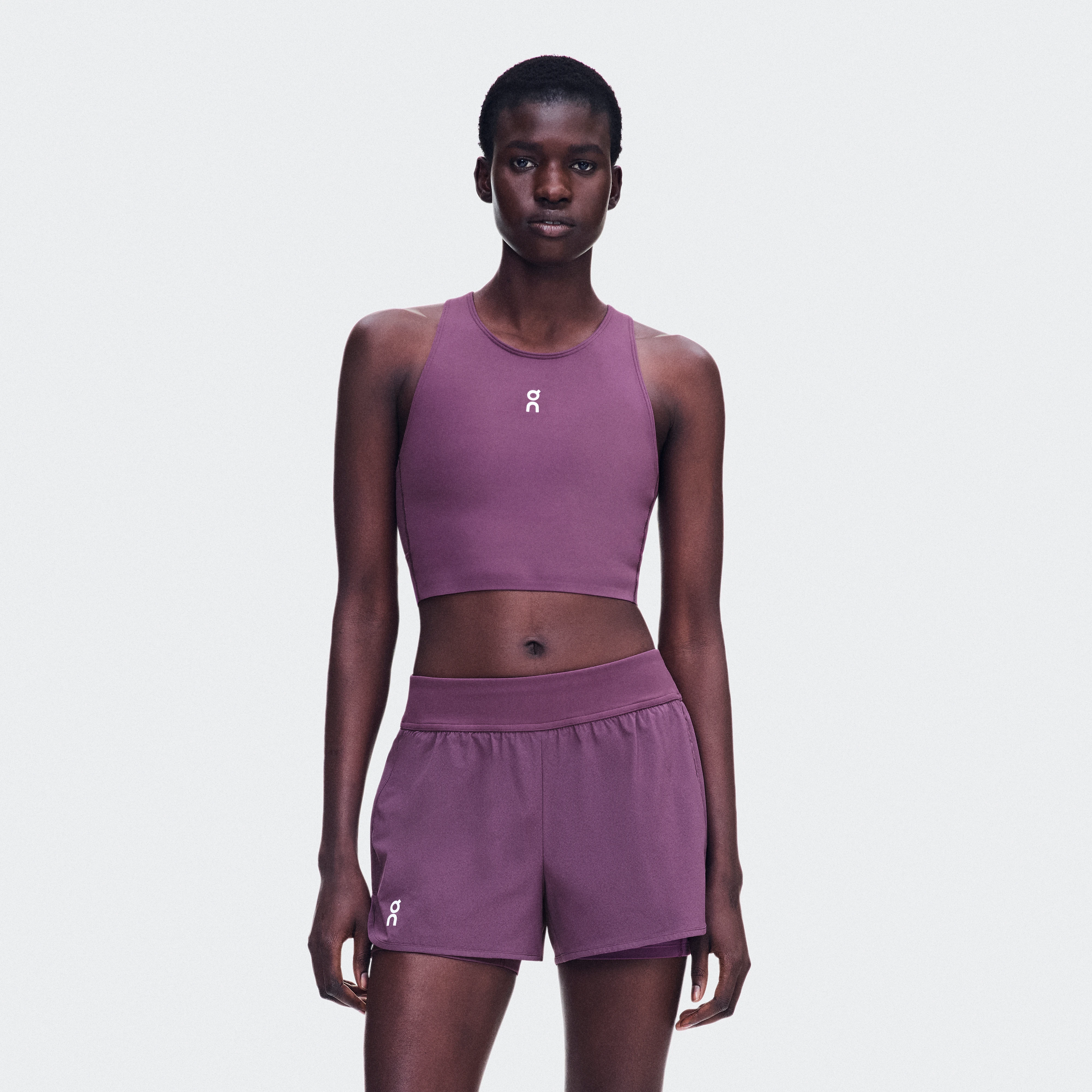 On Court Crop Top Cassis Femme – Tennis Hauts et t-shirts
