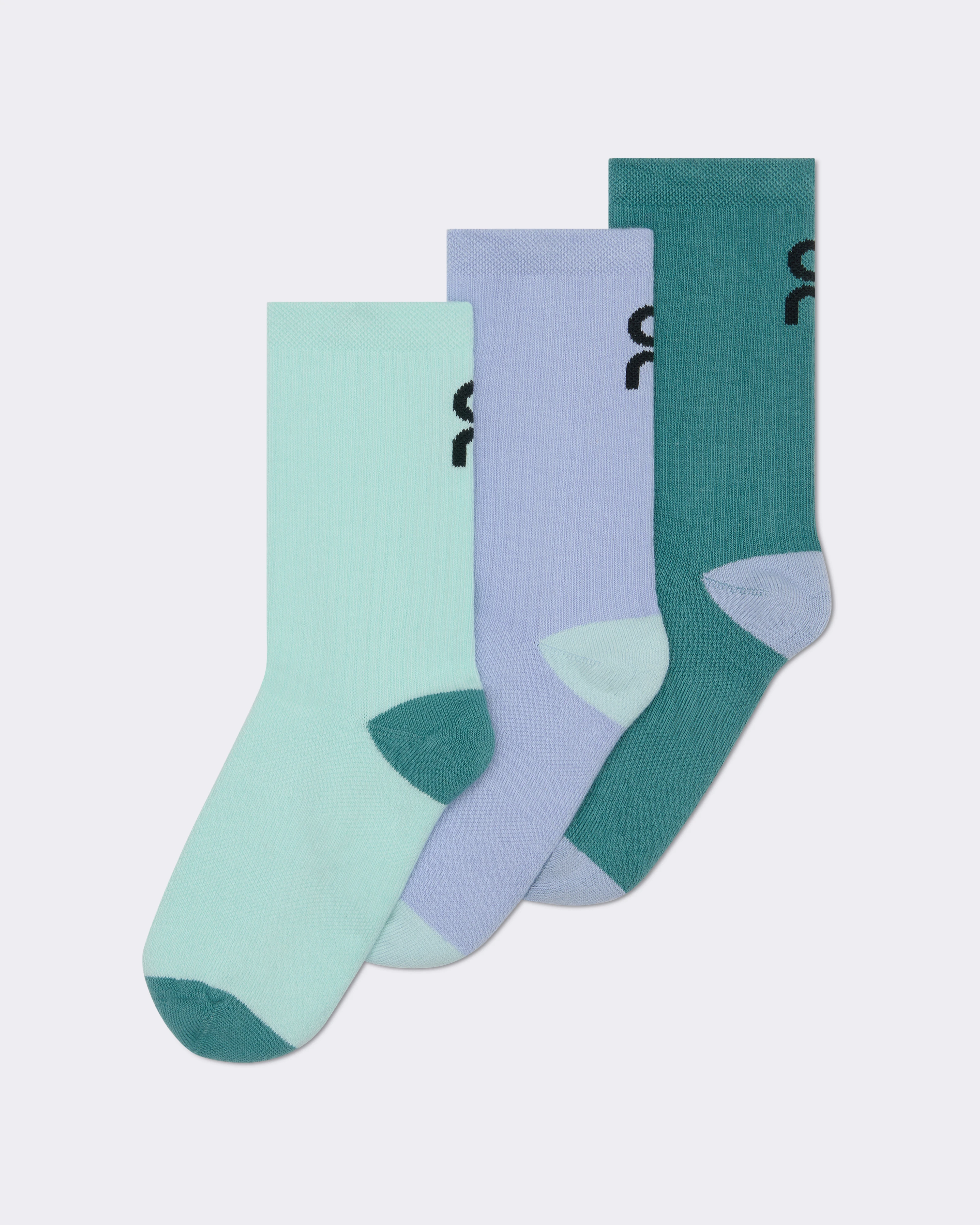 On Logo Sock High 3P Kids Celeste & Storm Enfant Chaussettes