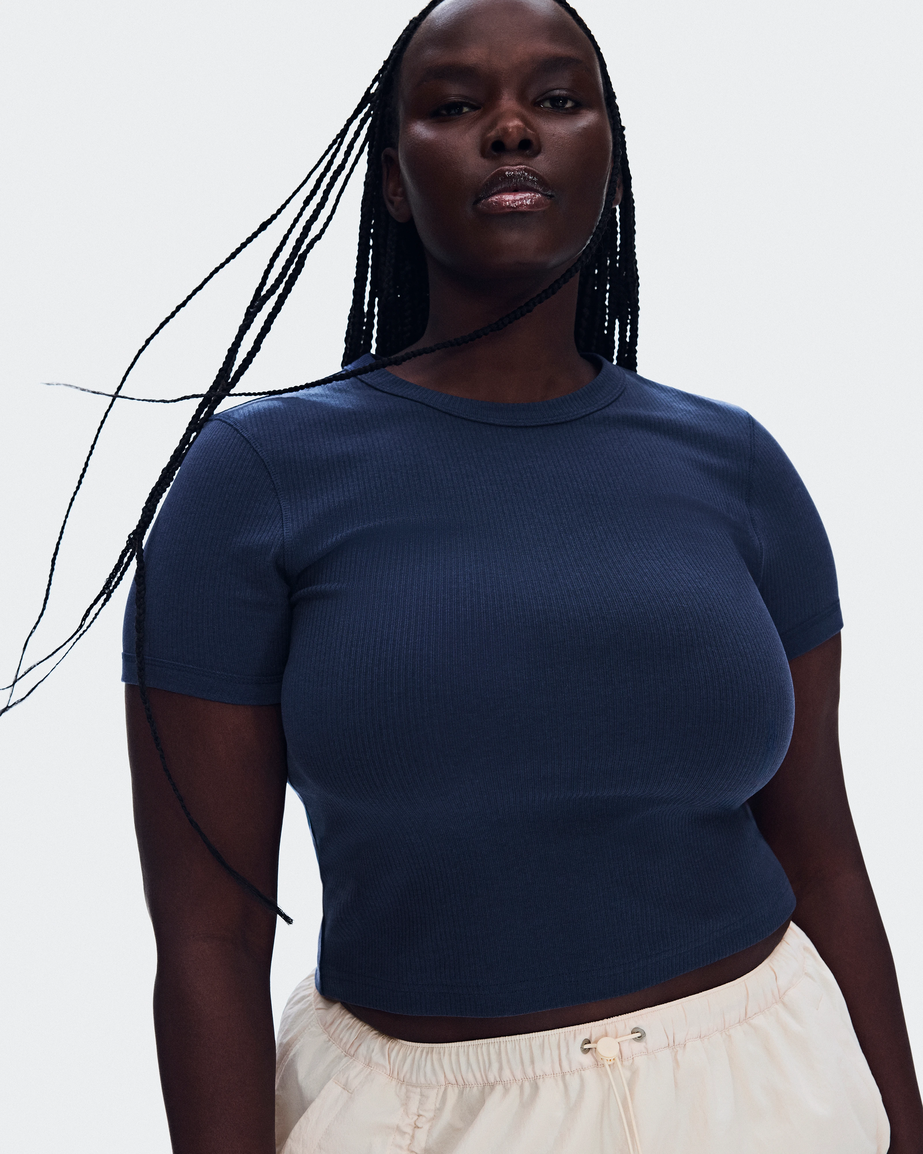 On All-Day Ribbed T-Shirt Midnight Femme Hauts et t-shirts