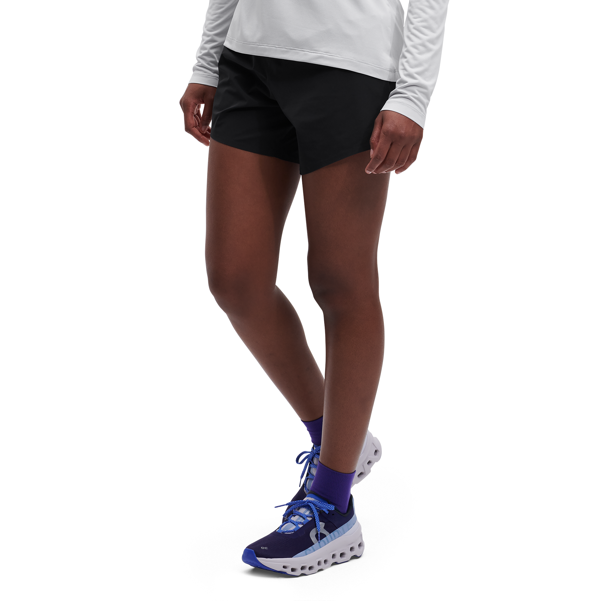 On 5" Running Shorts Black Femme Shorts