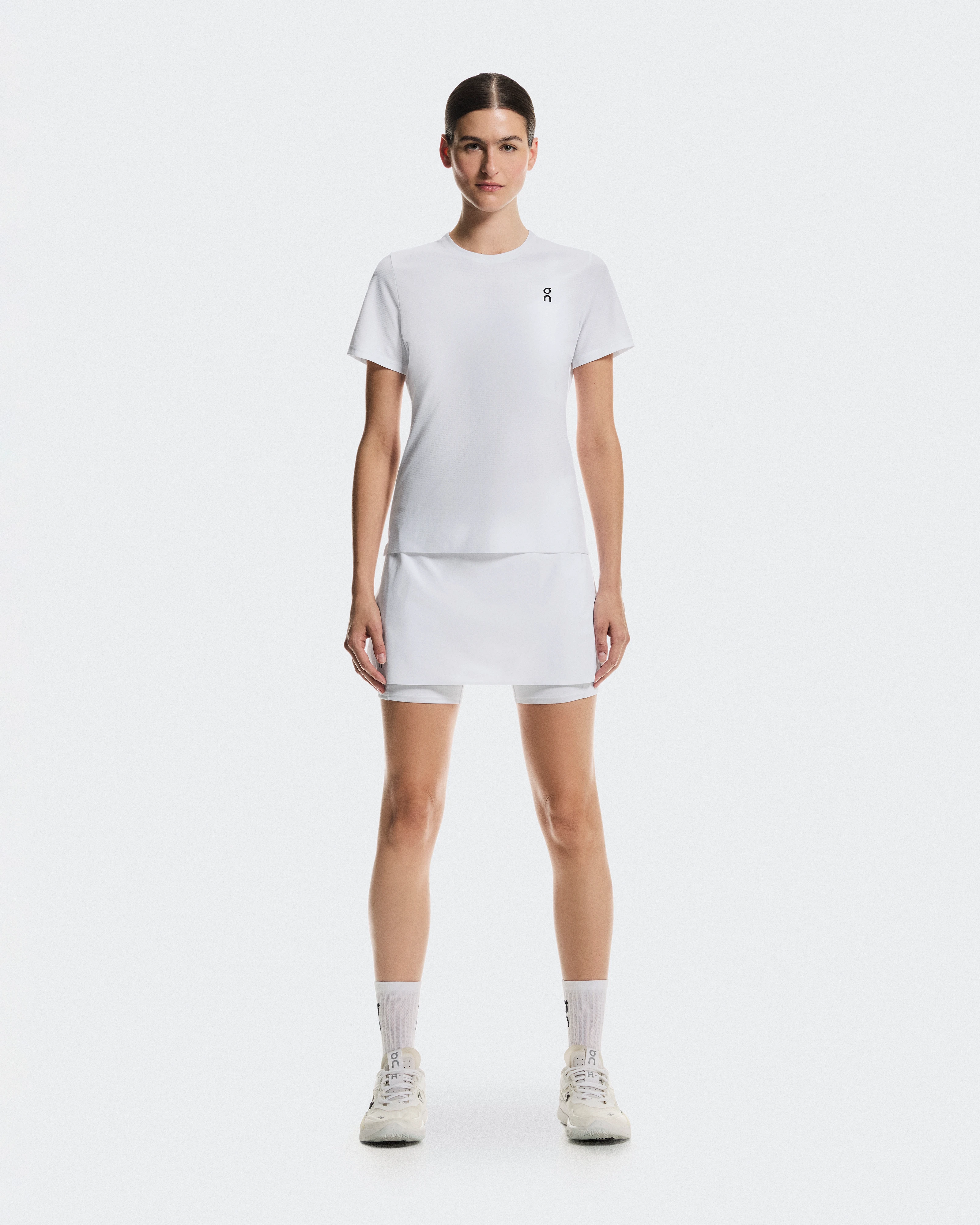 On Court Skirt Split White Femme Jupes