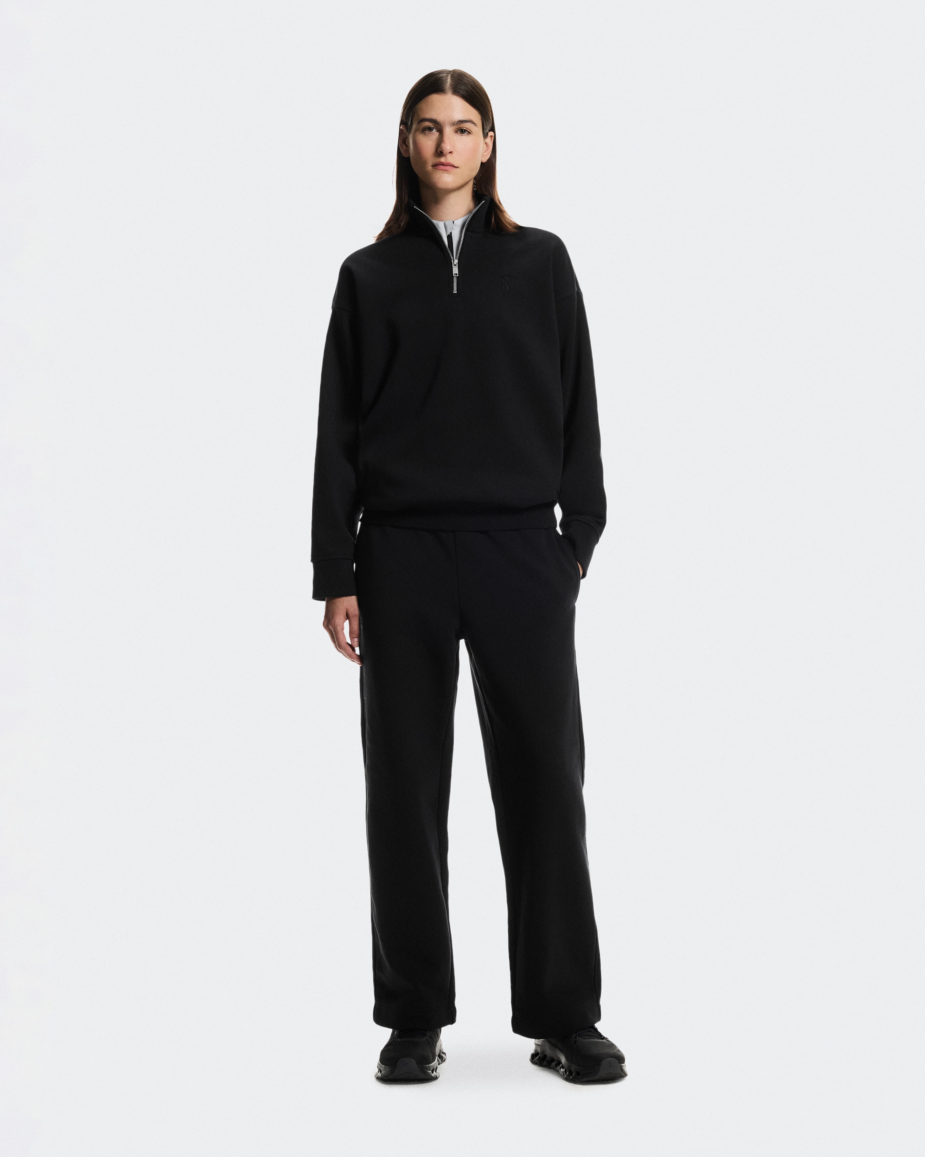 On Club Collective 1/4 Zip Black Femme Sweats à capuche et sweats
