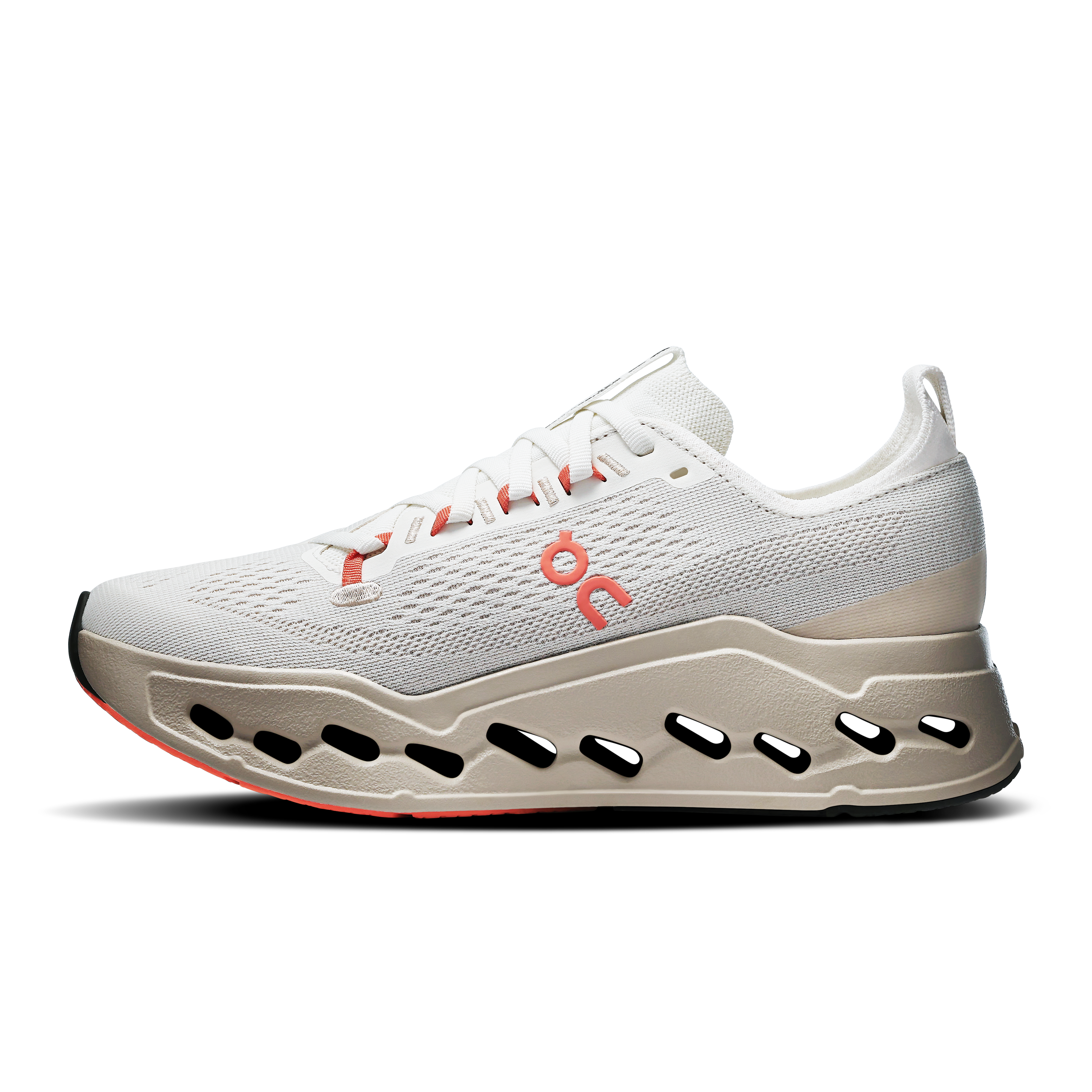 On Cloudsurfer Max Ivory & Salmon Femme Running sur route Chaussures