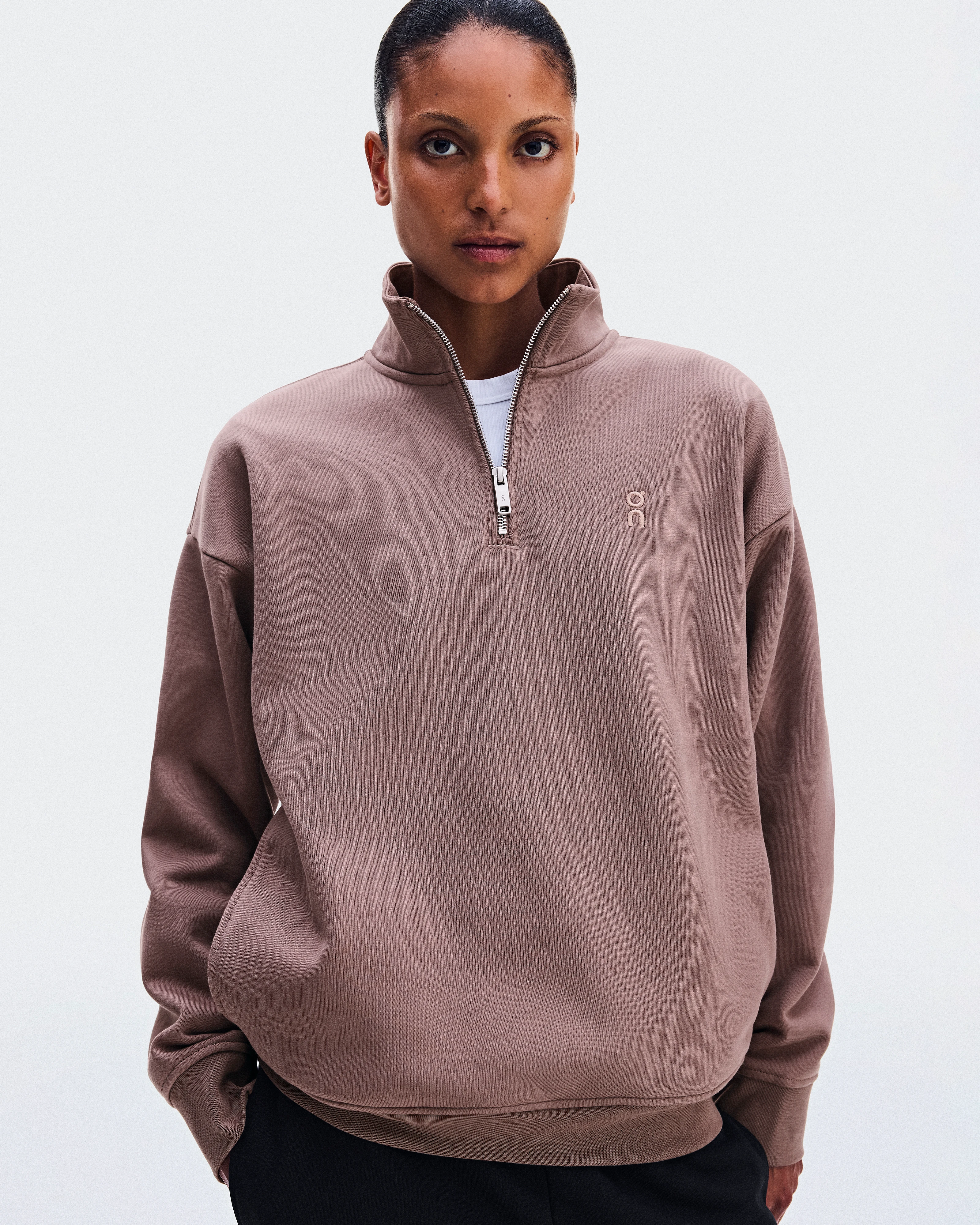 On Club Collective 1/4 Zip Clove Femme Sweats à capuche et sweats