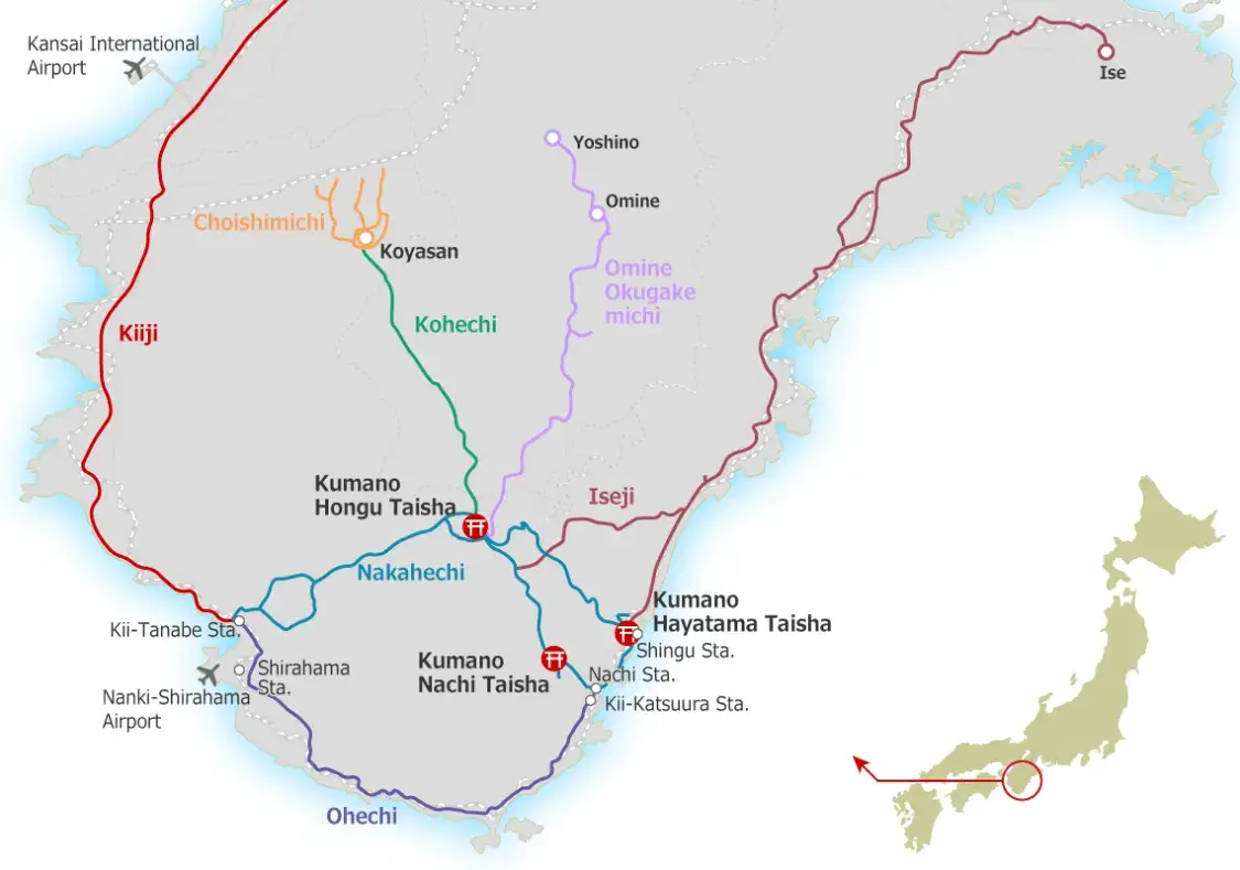 Japanese trail. map-kumanokodo-1