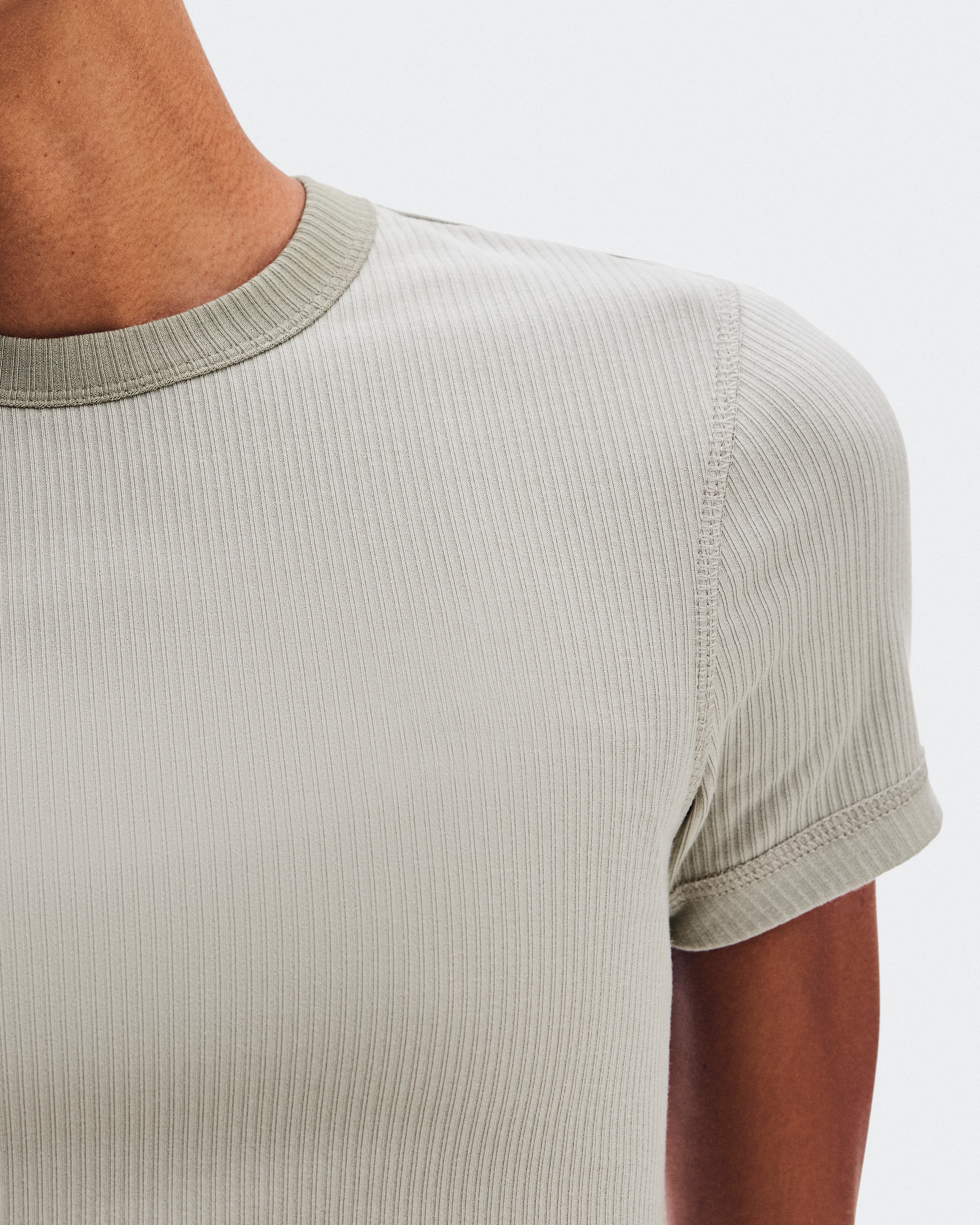 On All-Day Ribbed T-Shirt Brume Femme Hauts et t-shirts