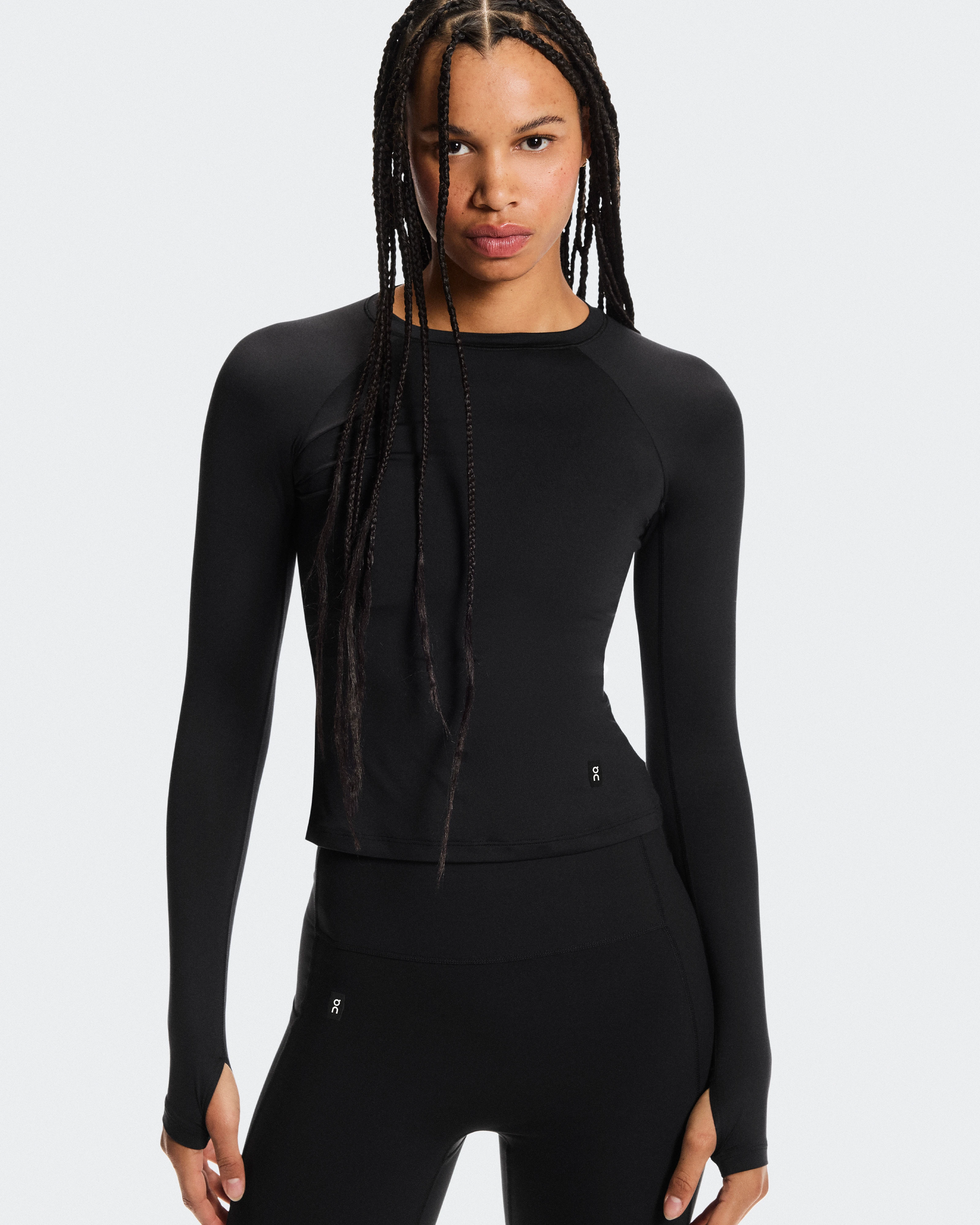 On Studio Long-T Black Femme Hauts et t-shirts