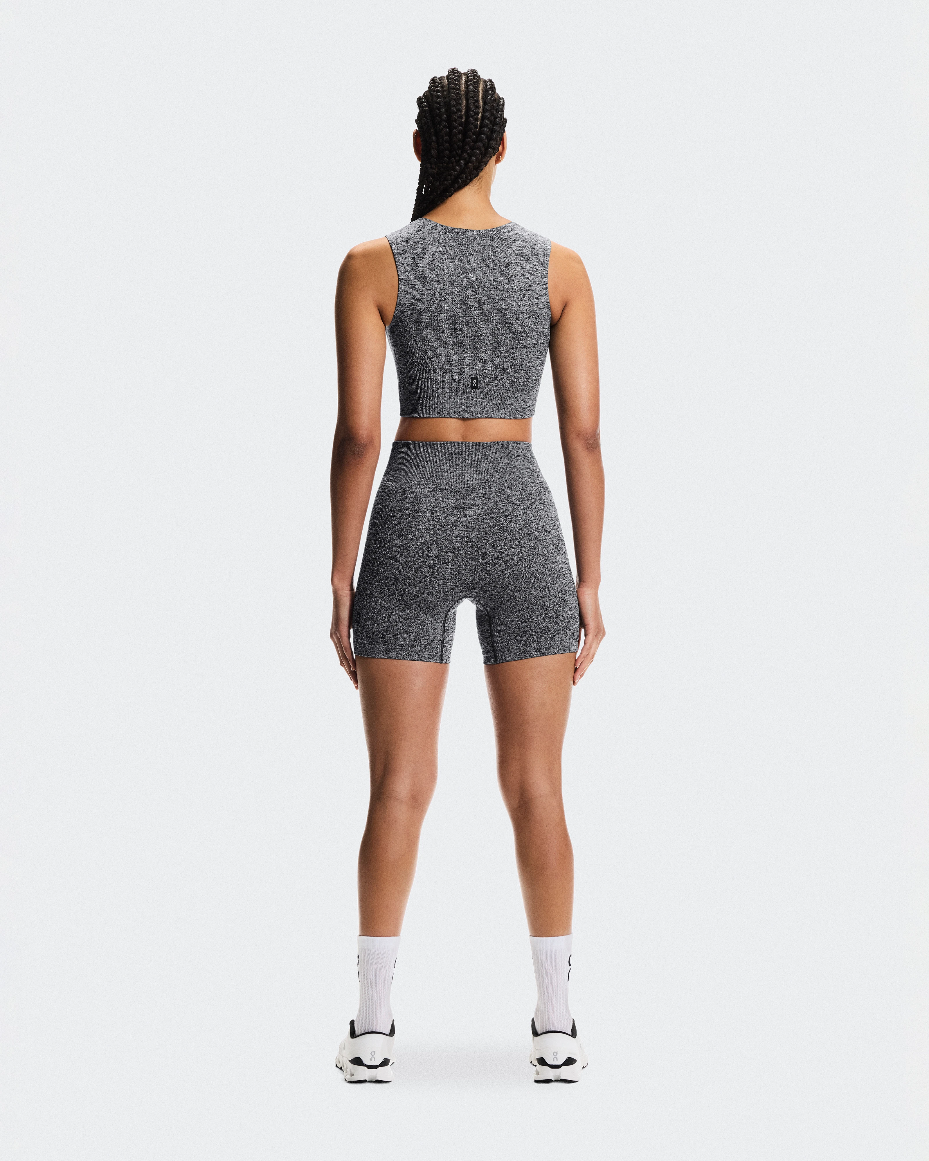 On Studio Knit Crop Graphite Heather Femme Hauts et t-shirts