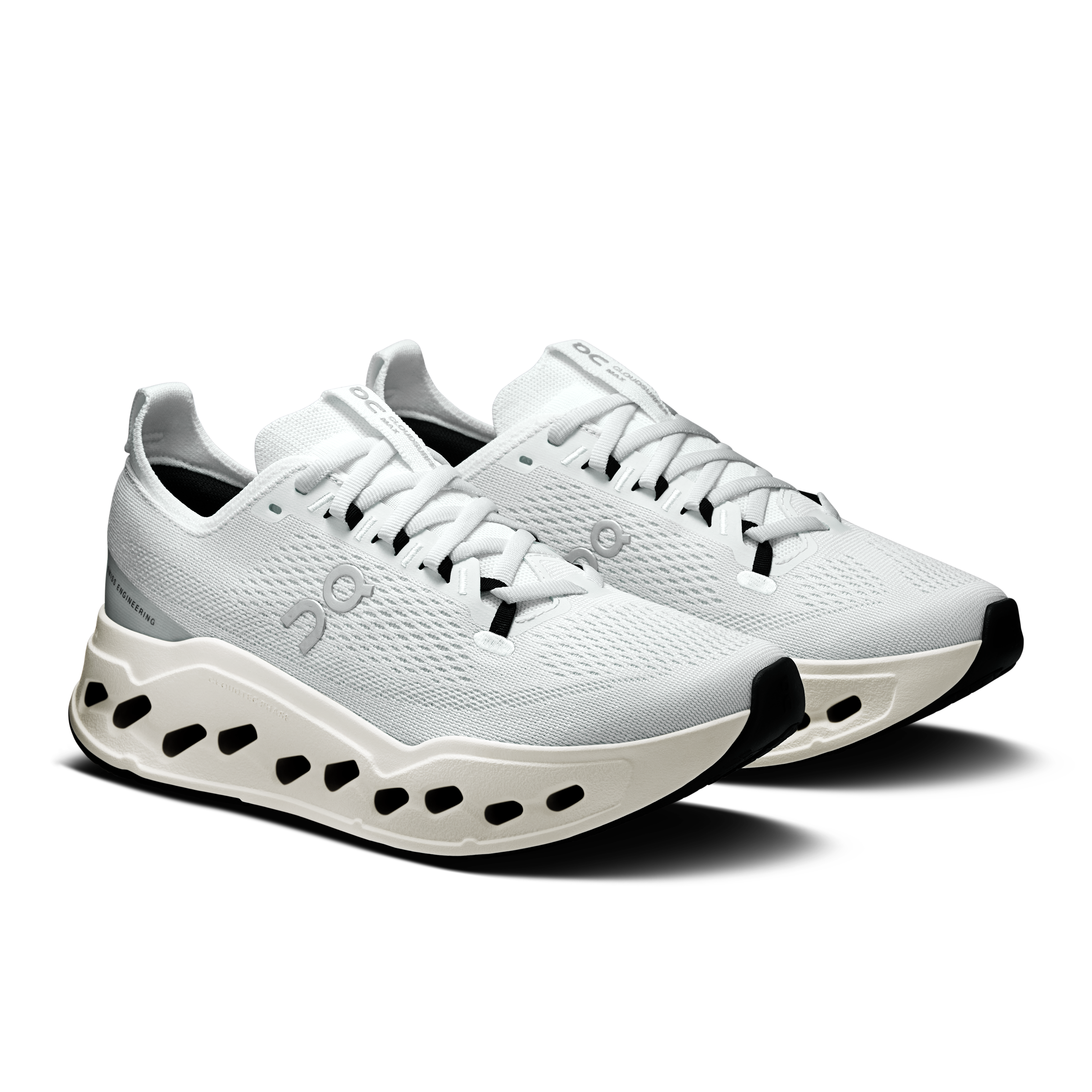 On Cloudsurfer Max White & White Femme Running sur route Chaussures