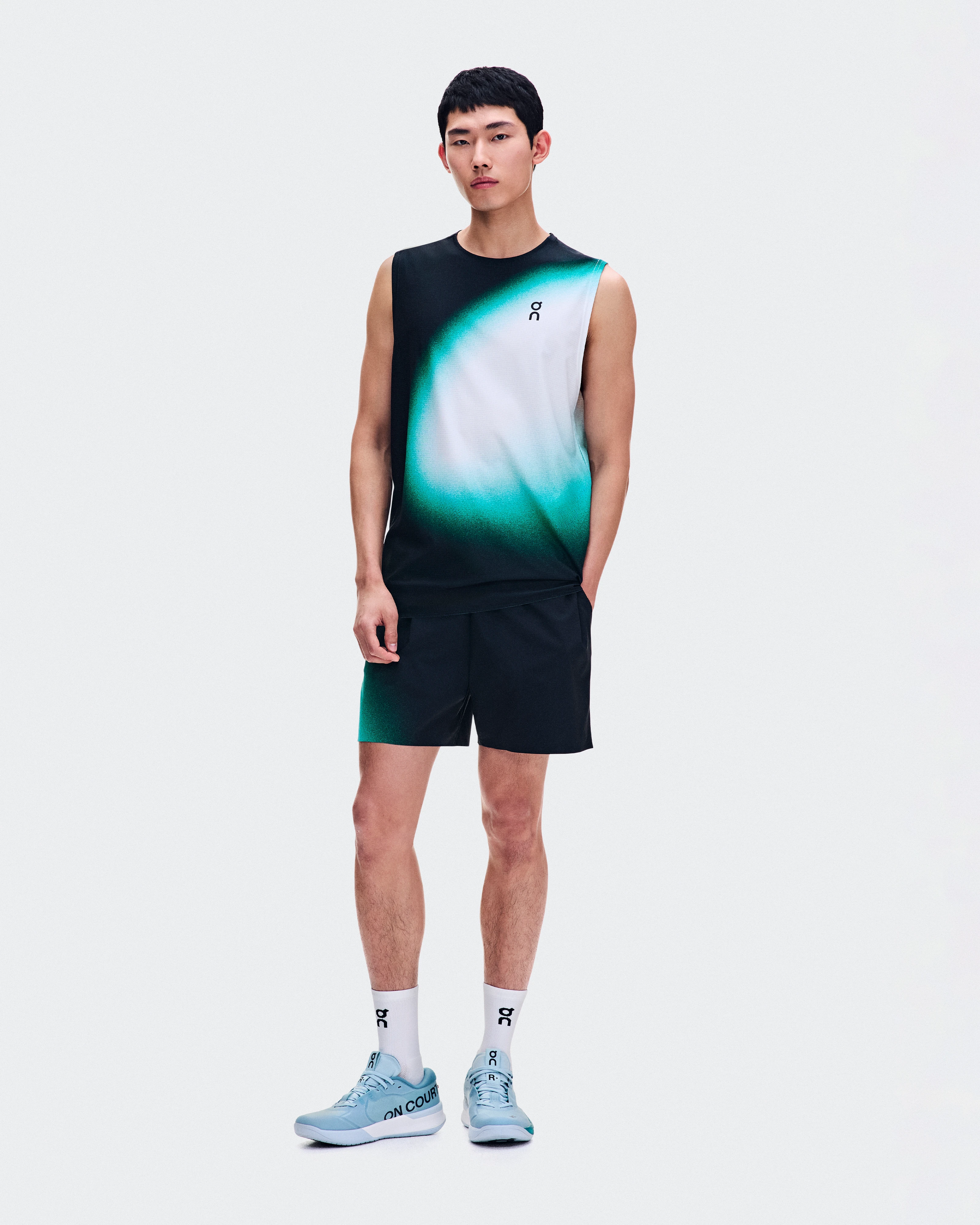On Court Tank Swing Black & Neem Homme Hauts et t-shirts