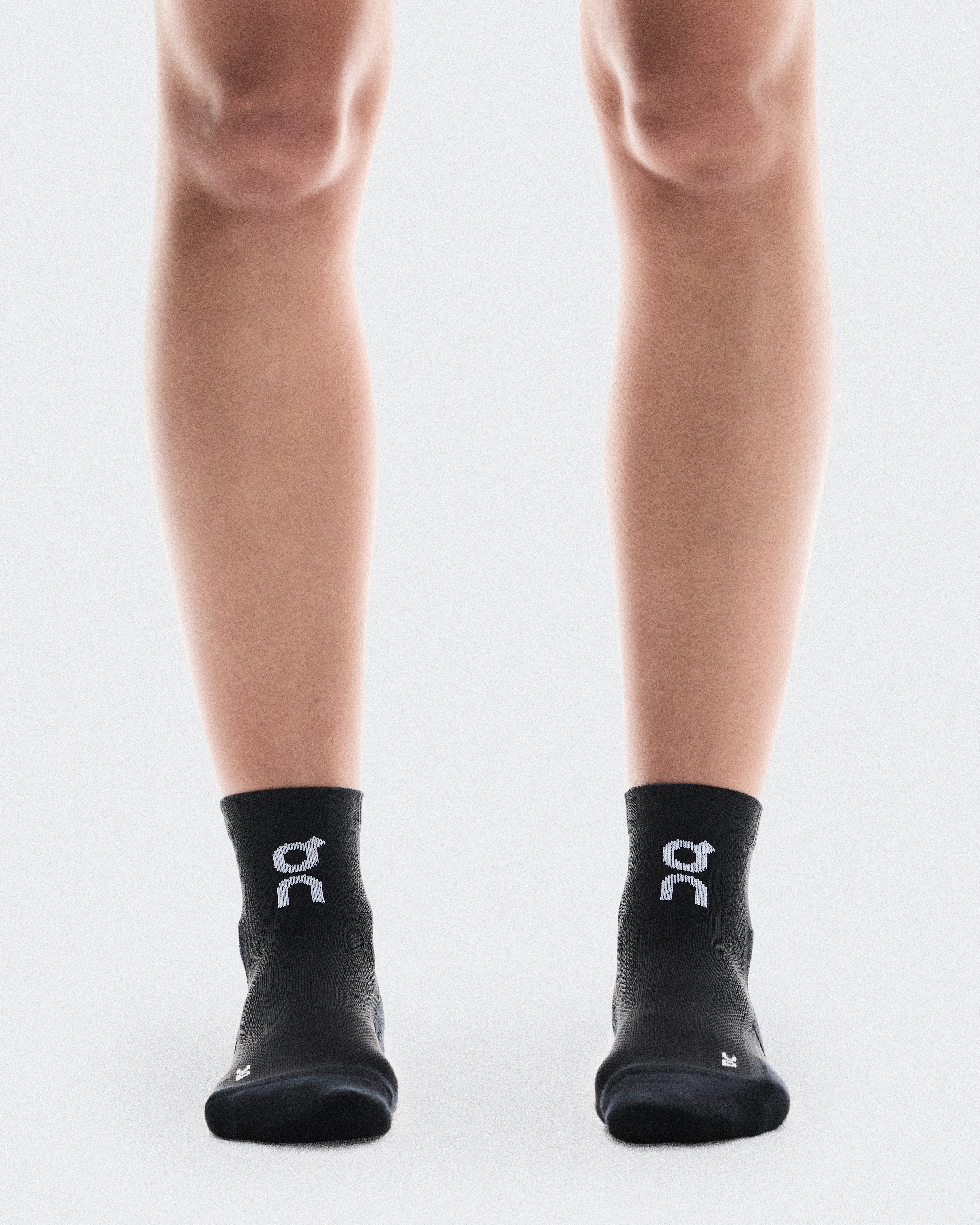 On Core Run Sock Mid 2P Black Unisexe Chaussettes