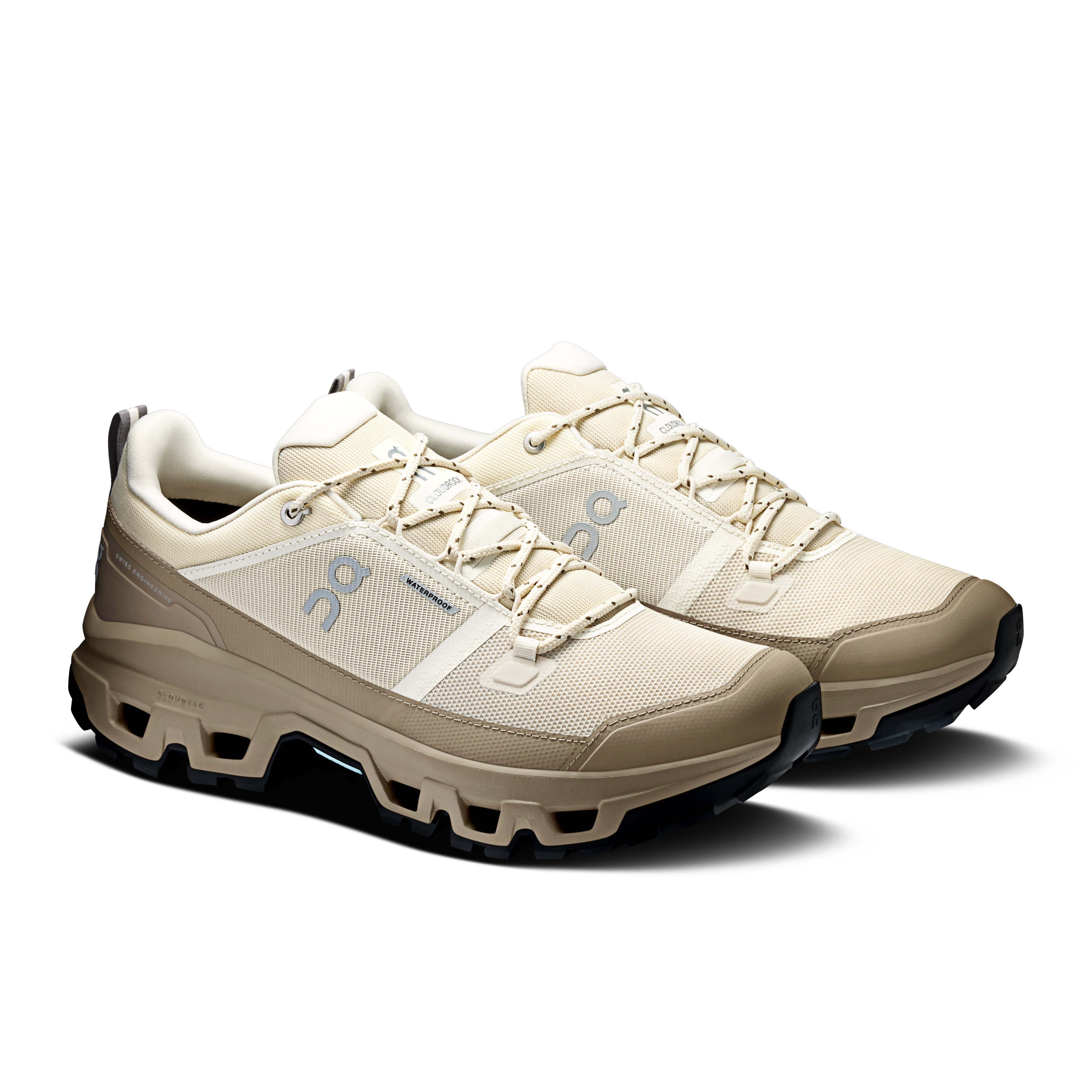 On Cloudrock Low Waterproof Grain & Soba Homme Randonnée Chaussures
