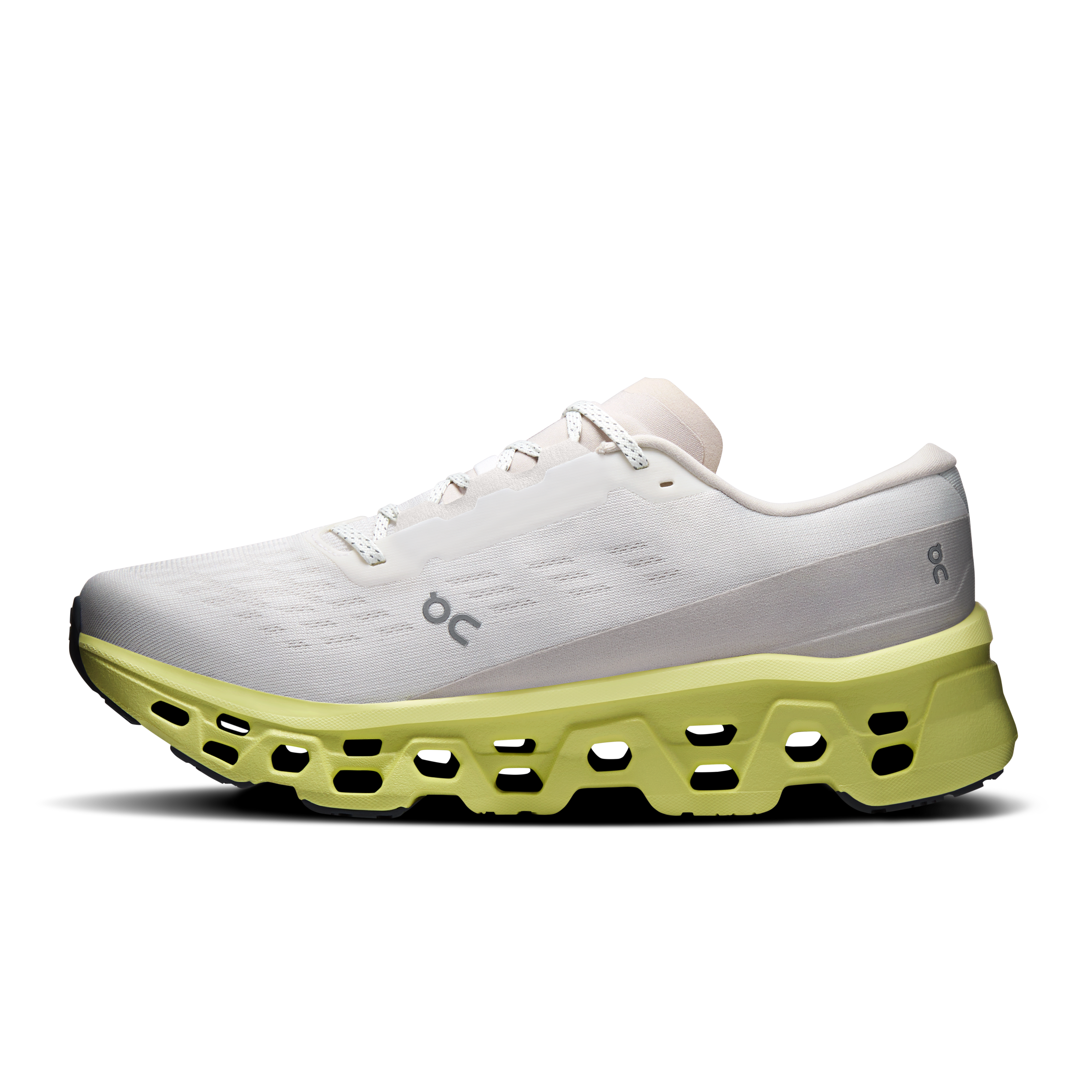 On Cloudmonster 3 Ivory & Limelight Homme Running sur route Chaussures