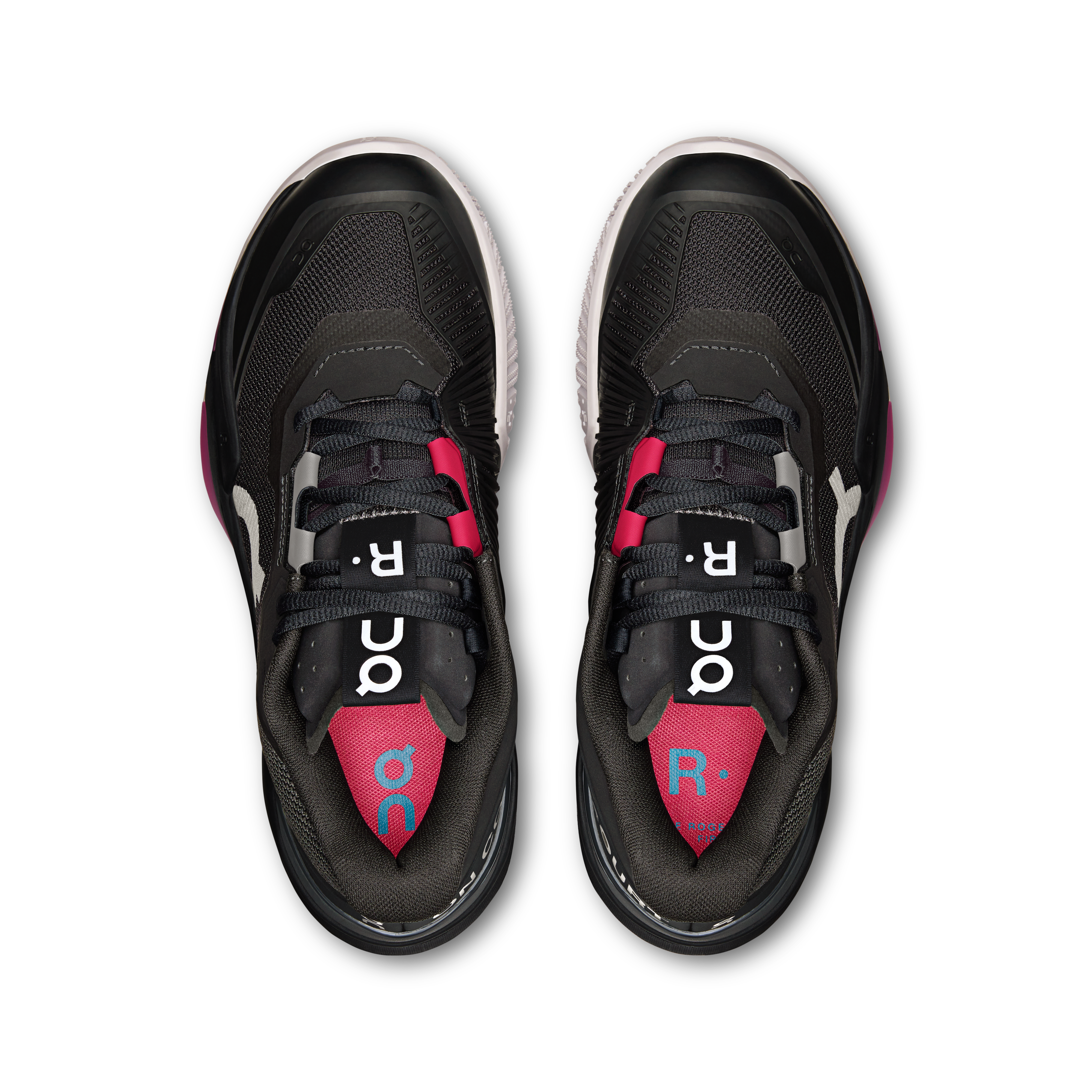 On THE ROGER Pro Fire Black & Pink Femme Tennis Chaussures
