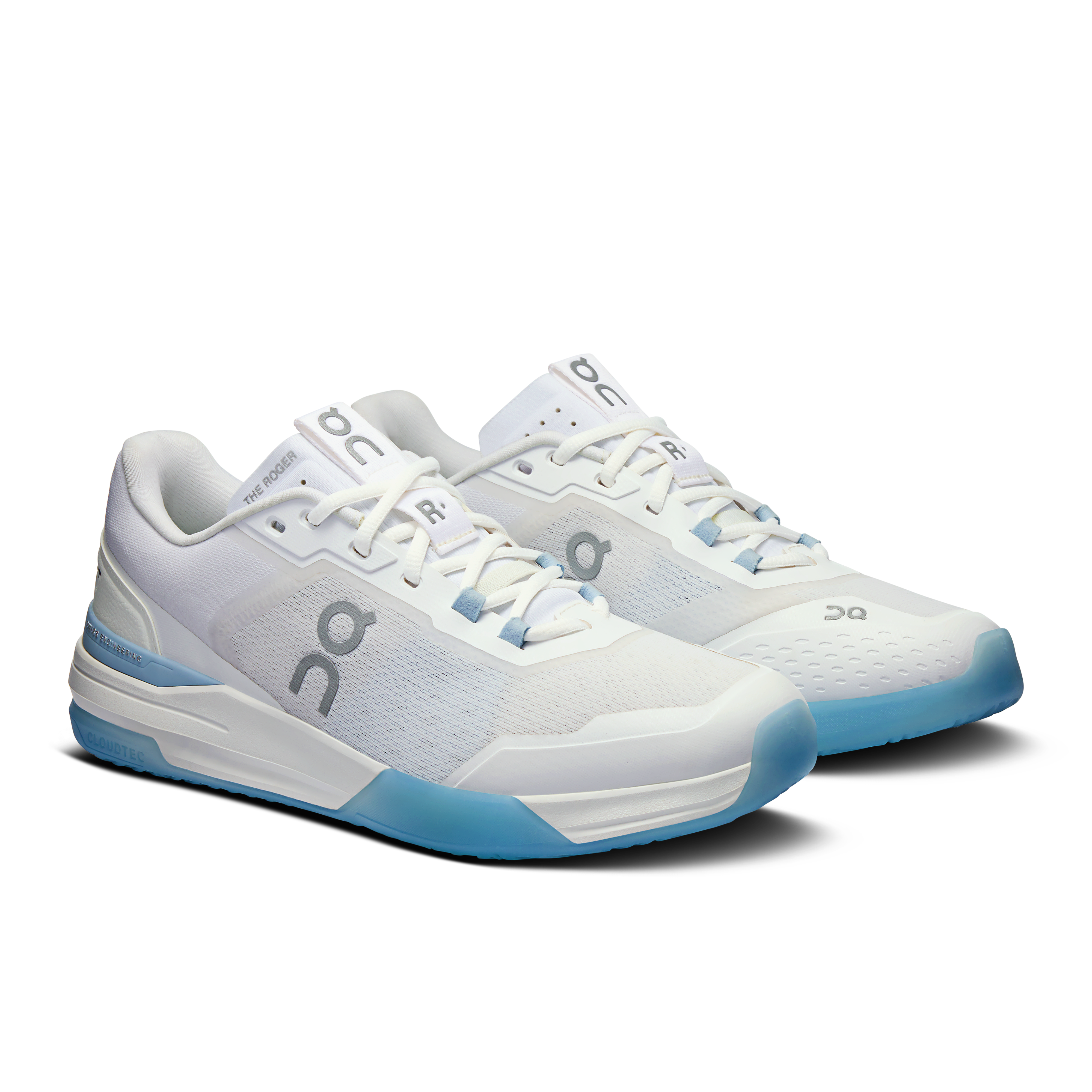 On THE ROGER Advantage Pro White & Chambray Homme Tennis Chaussures