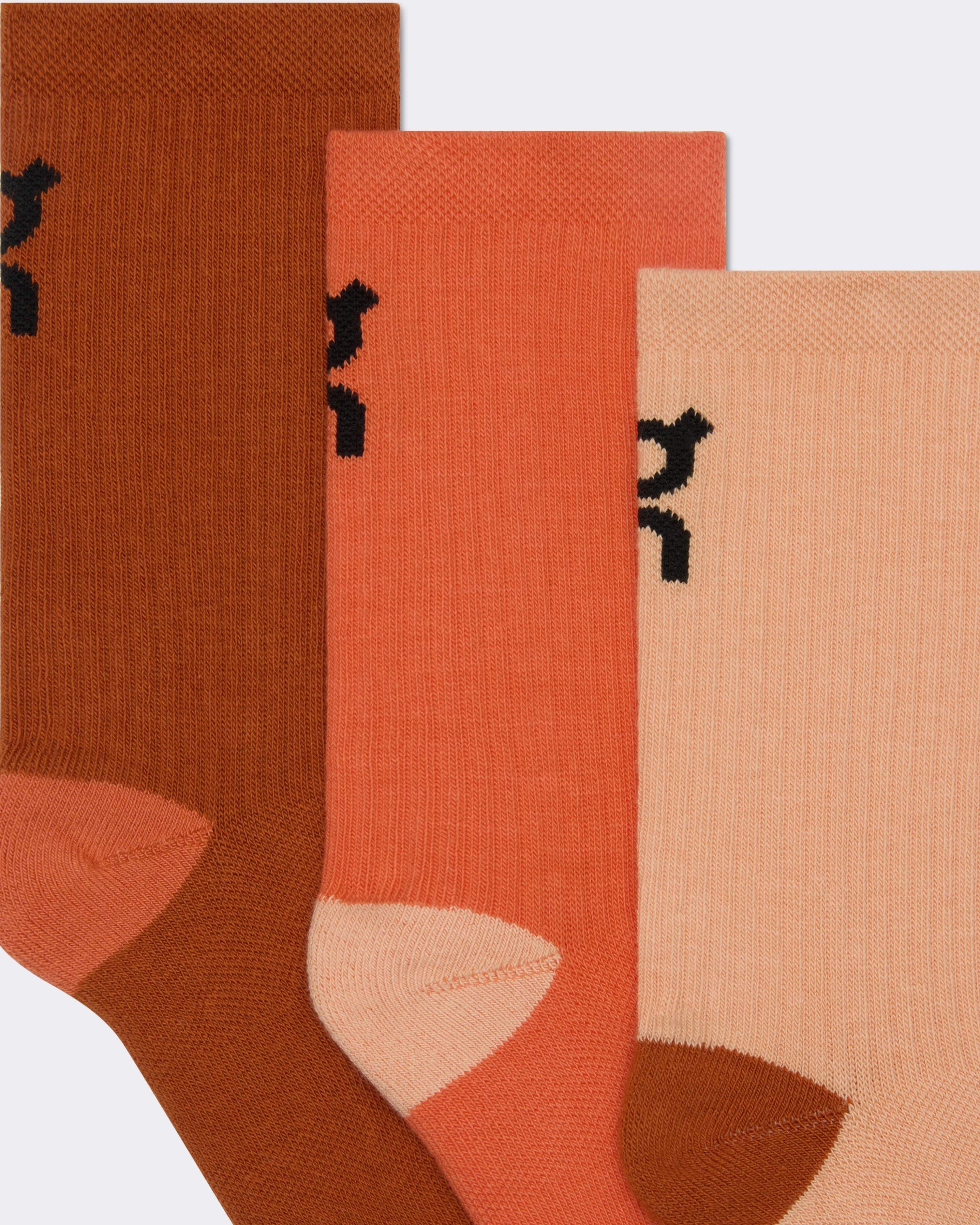 On Logo Sock High 3P Kids Flame & Cinnamon Enfant Chaussettes