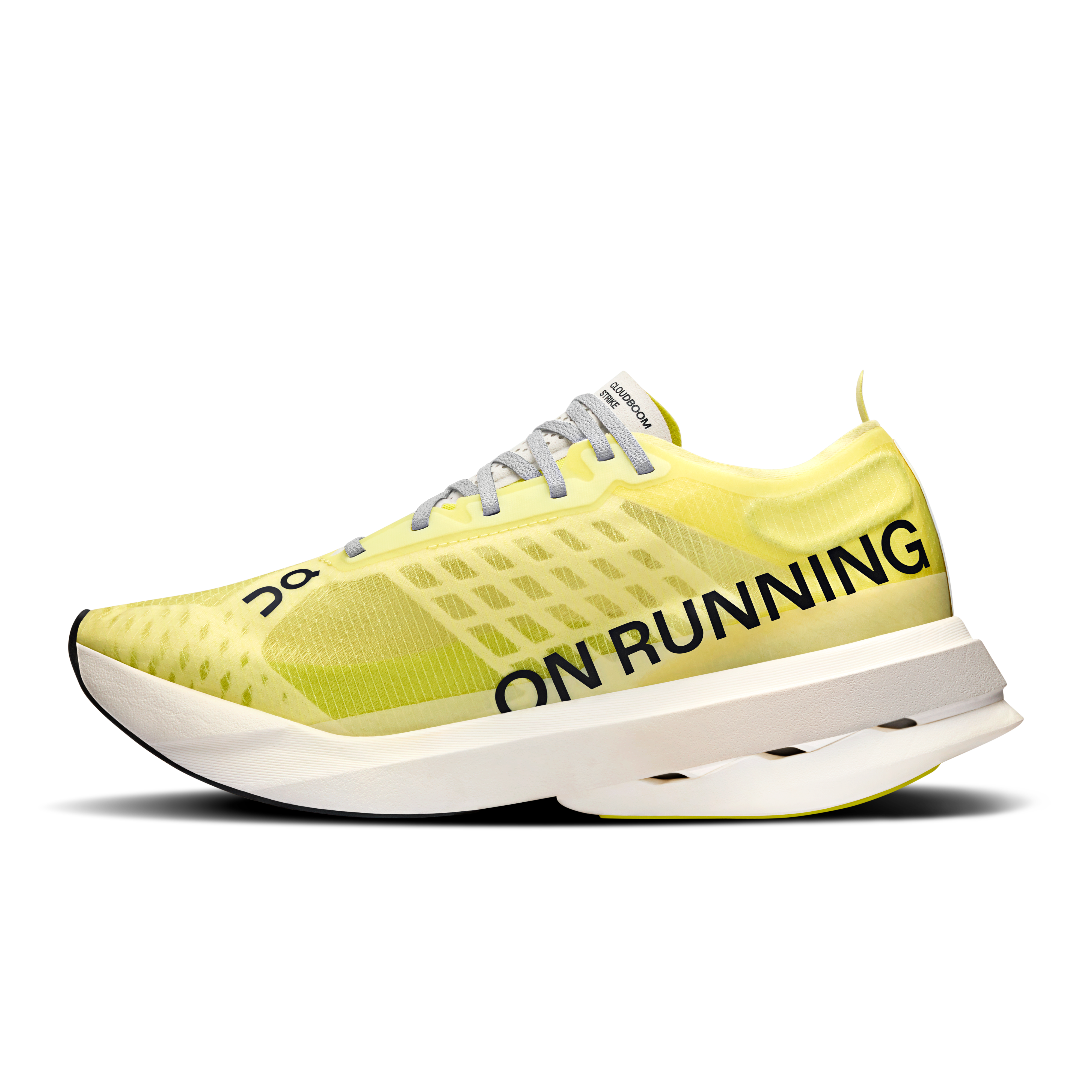 On Cloudboom Strike Limelight & Wolf Femme Running sur route Chaussures