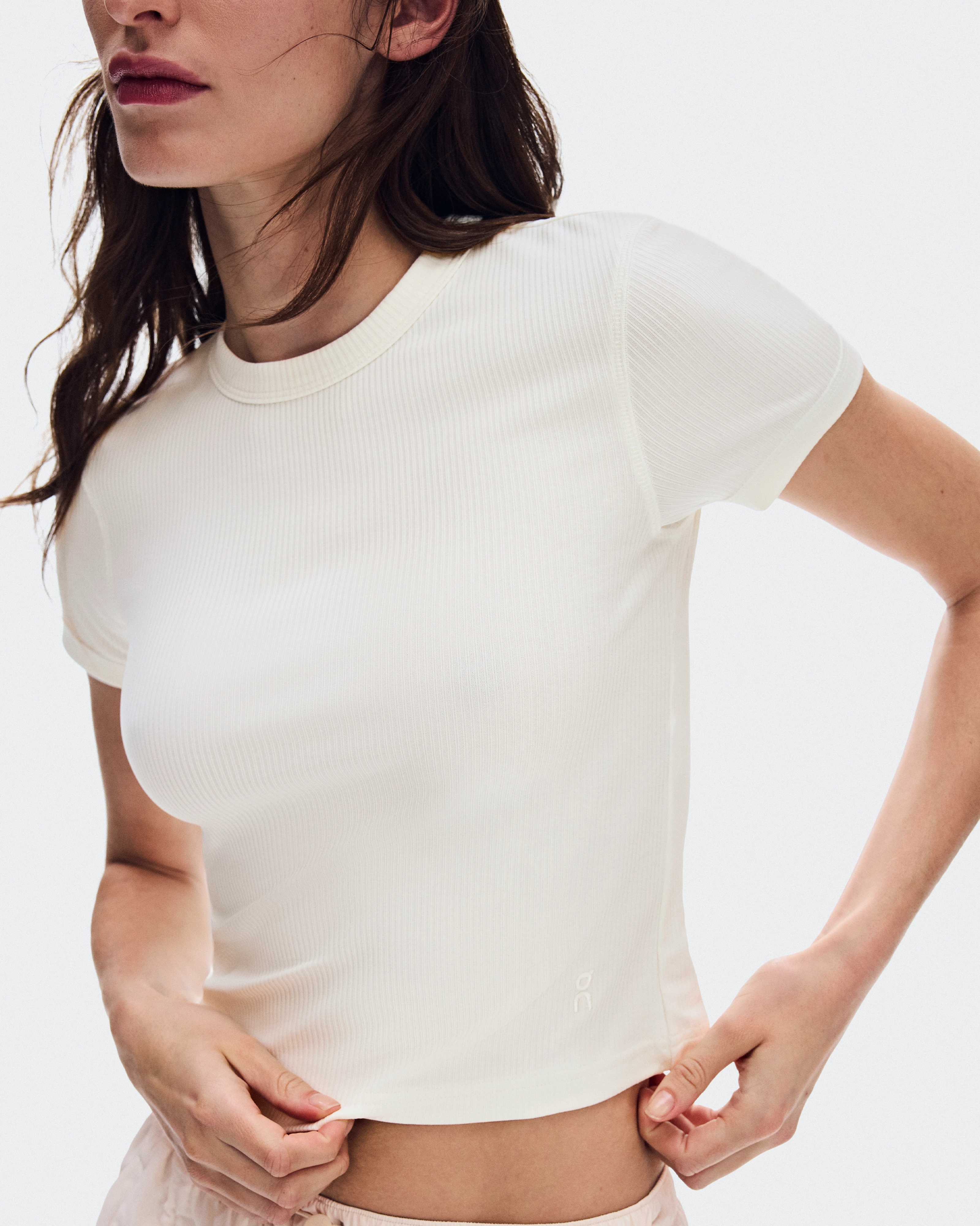 On All-Day Ribbed T-Shirt Ivory Femme Hauts et t-shirts