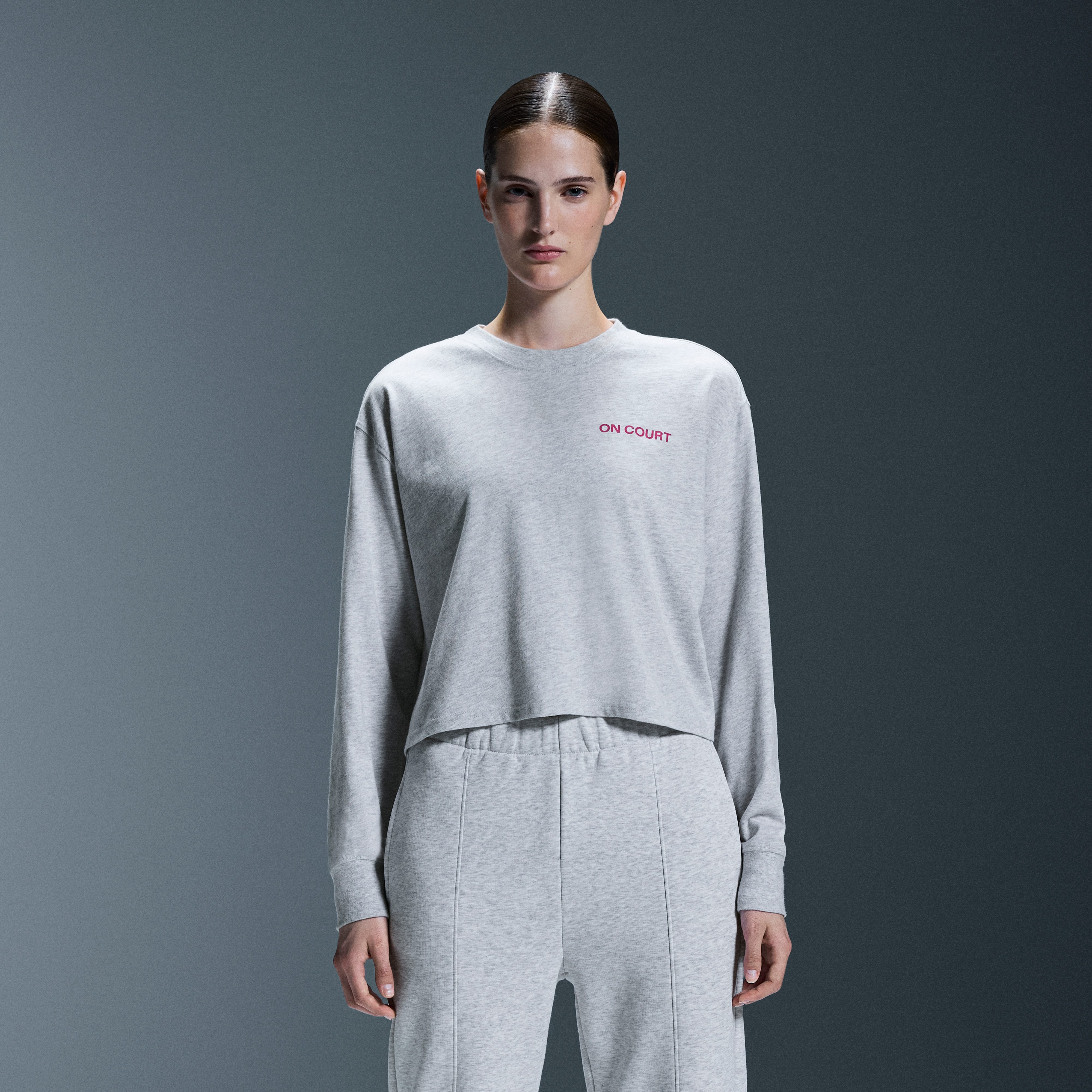 On Open Club Long-T Crop Crater Femme – Tennis, quotidien, édition spéciale Hauts et t-shirts