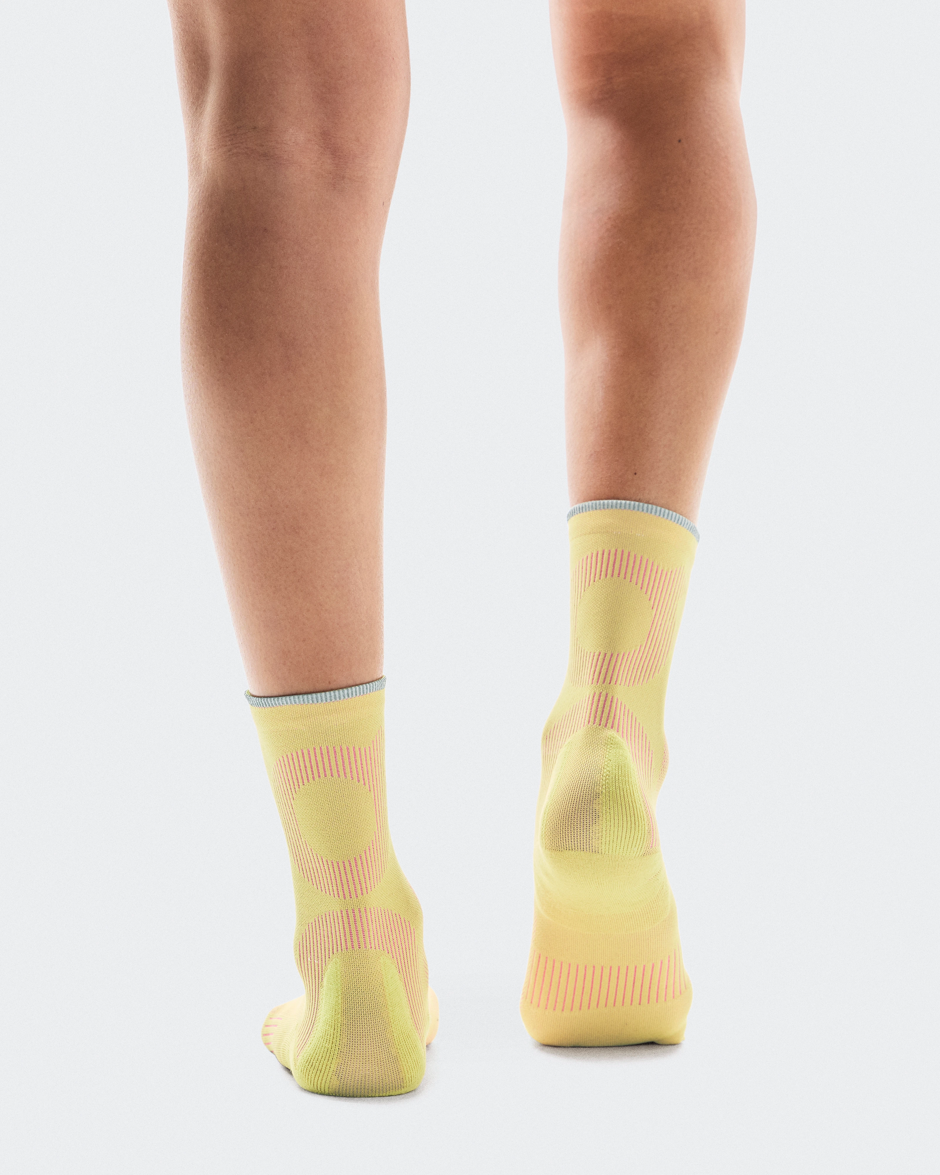 On Elite Run Sock High Limelight & Pink Unisexe Chaussettes