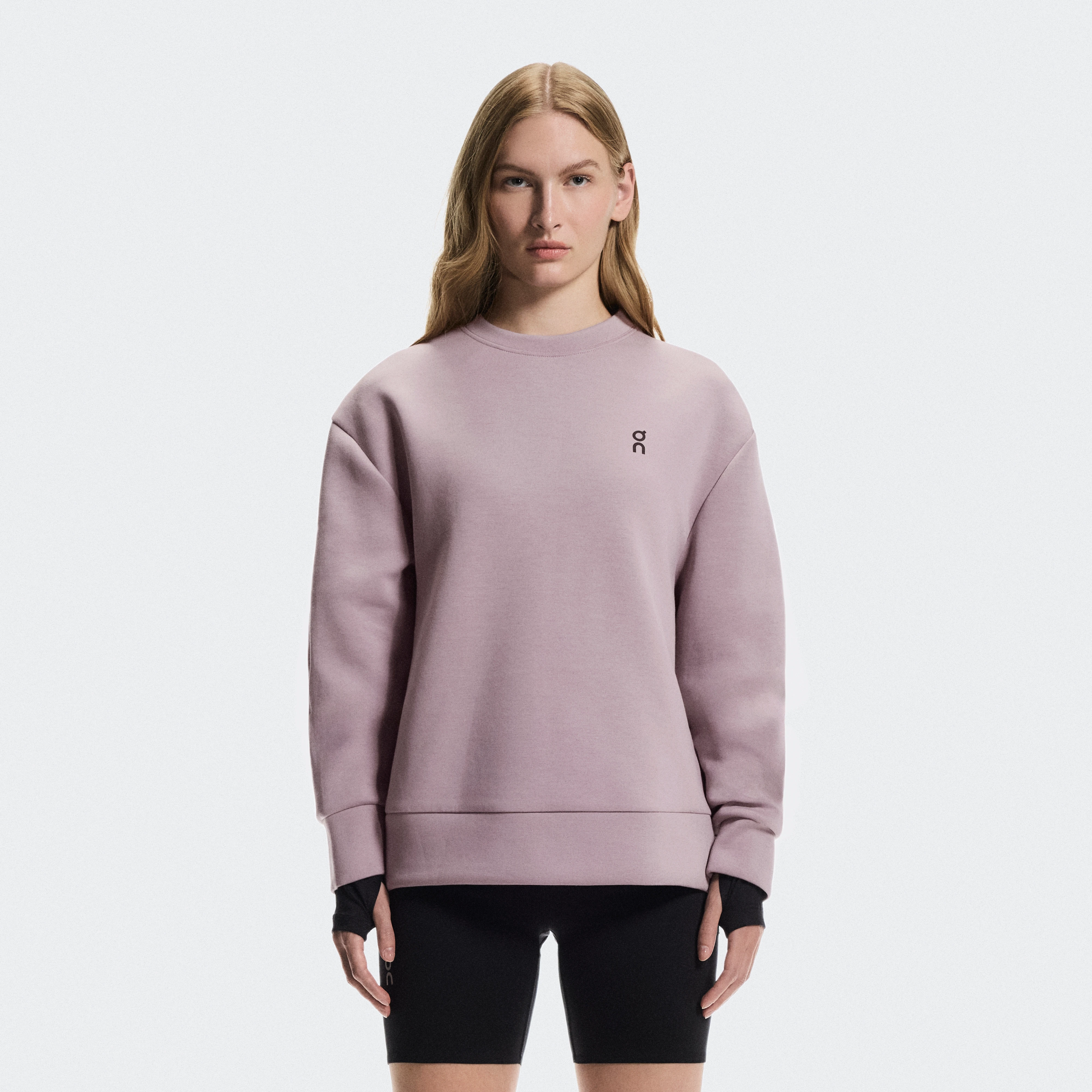 On Focus Tech Crew Heron Femme – Quotidien, voyage, entraînement Sweats à capuche et sweats