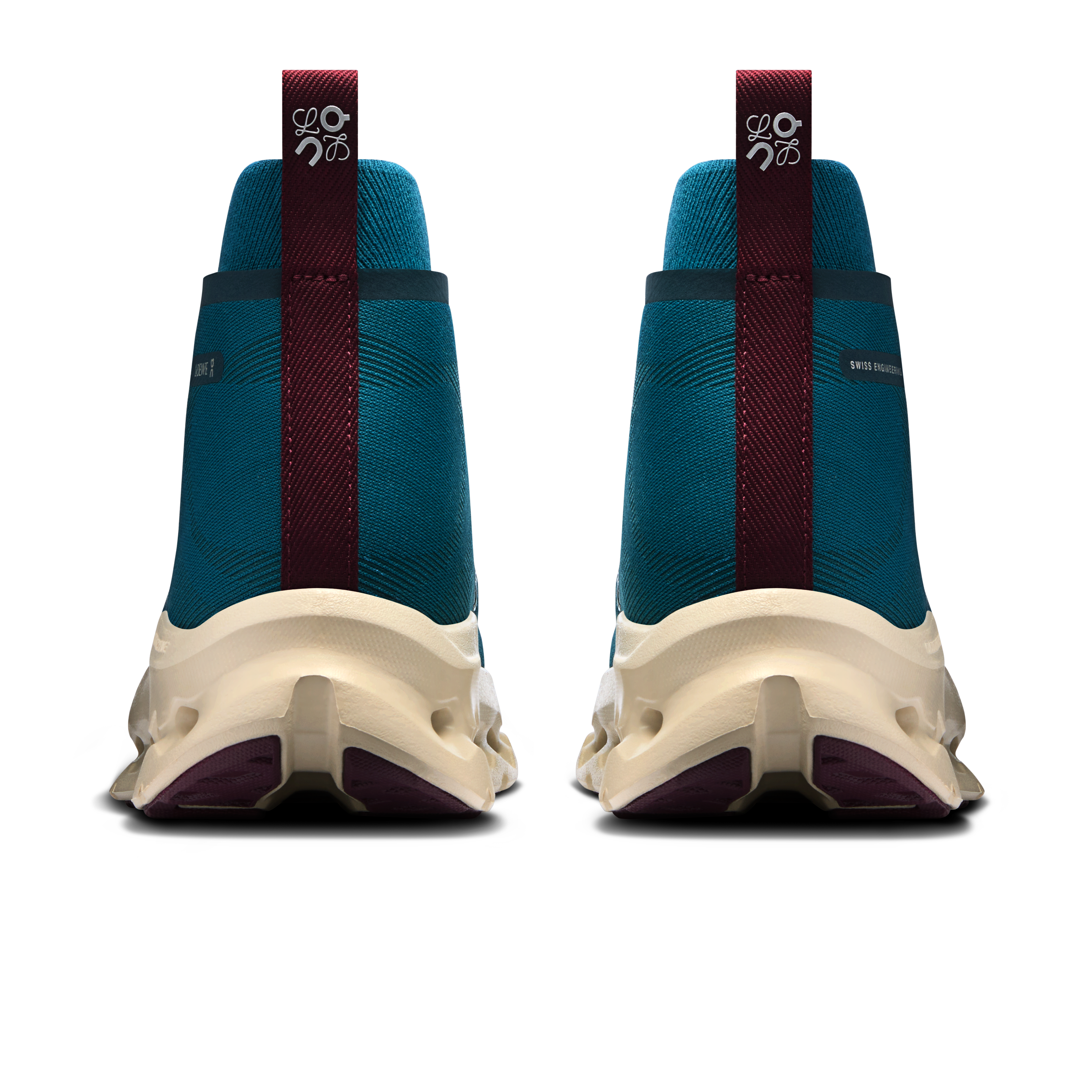 On Cloudtilt Hi LOEWE Teal & Oatmeal | Burgundy Femme Active Life Chaussures