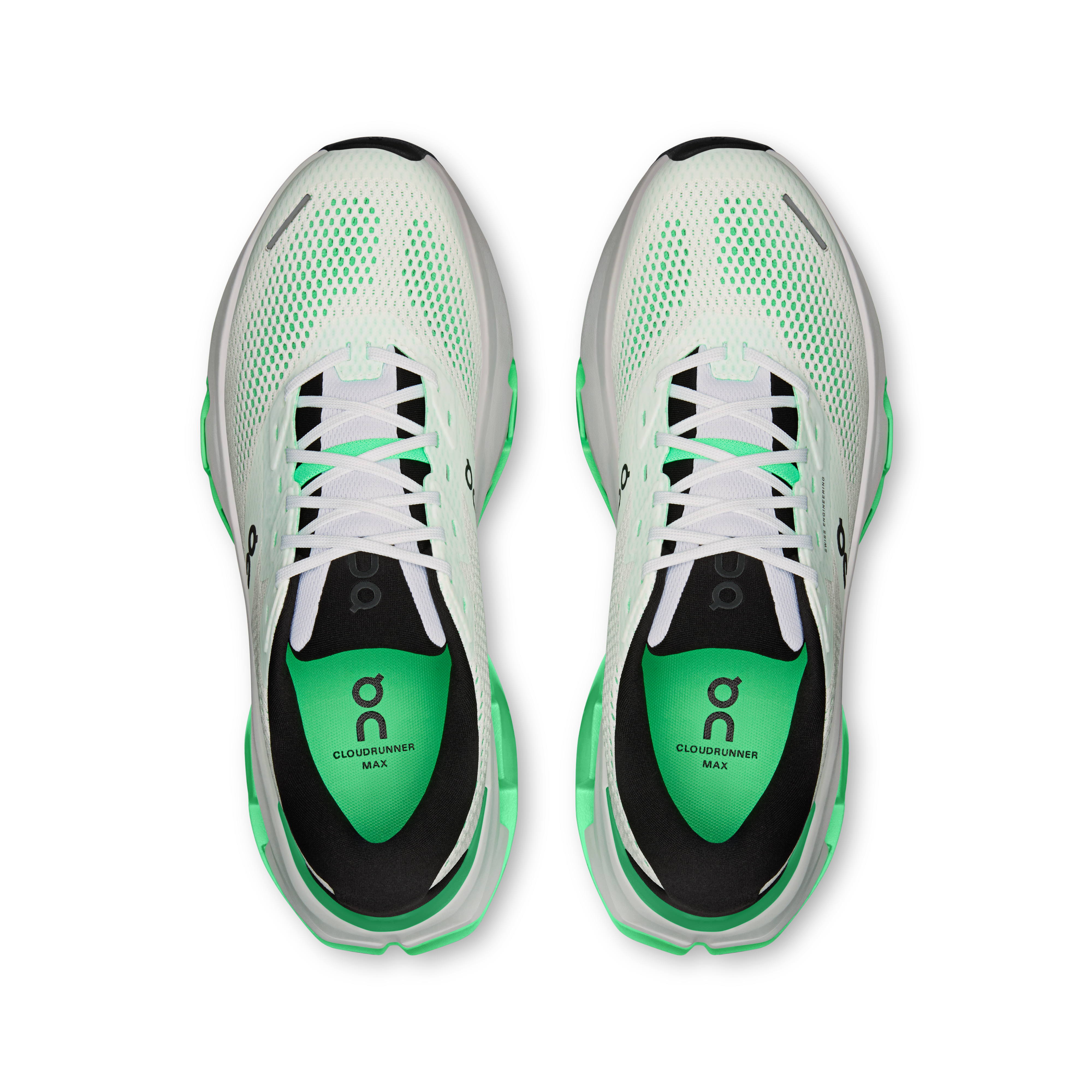 On Cloudrunner 3 Max White & Verdite Homme – Running quotidien, longue distance, stabilité Chaussures