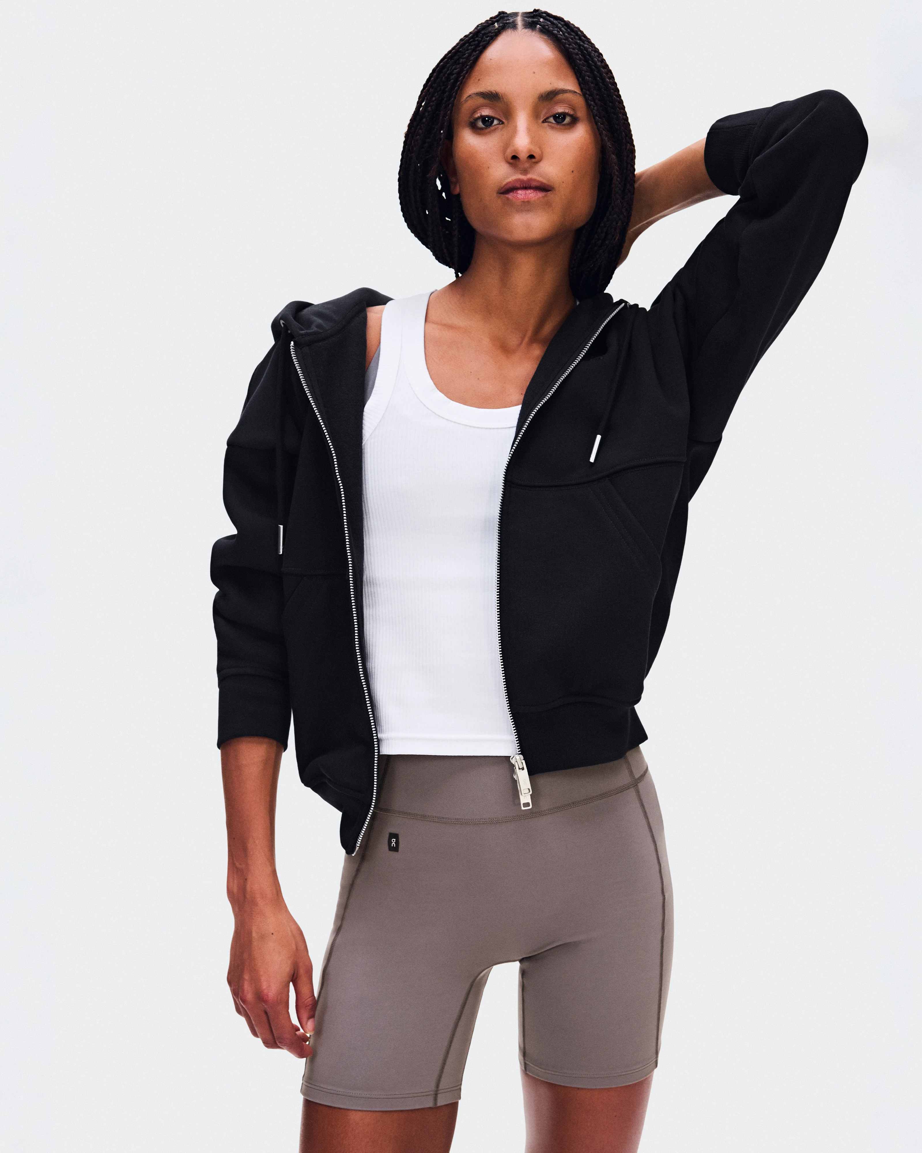 On Club Collective Full Zip Hoodie Black Femme Sweats à capuche et sweats