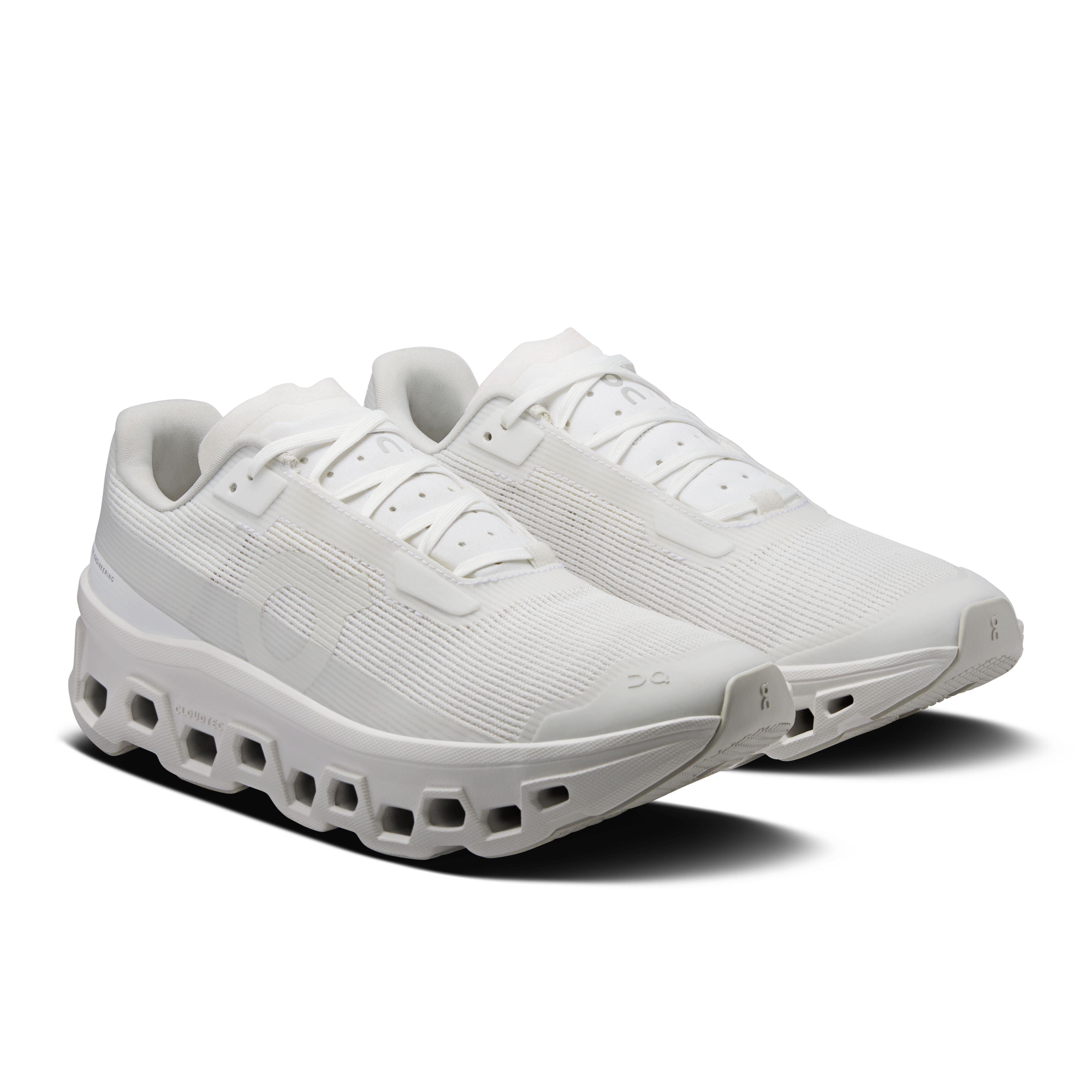 On Cloudmonster Void White & White Femme Active Life Chaussures
