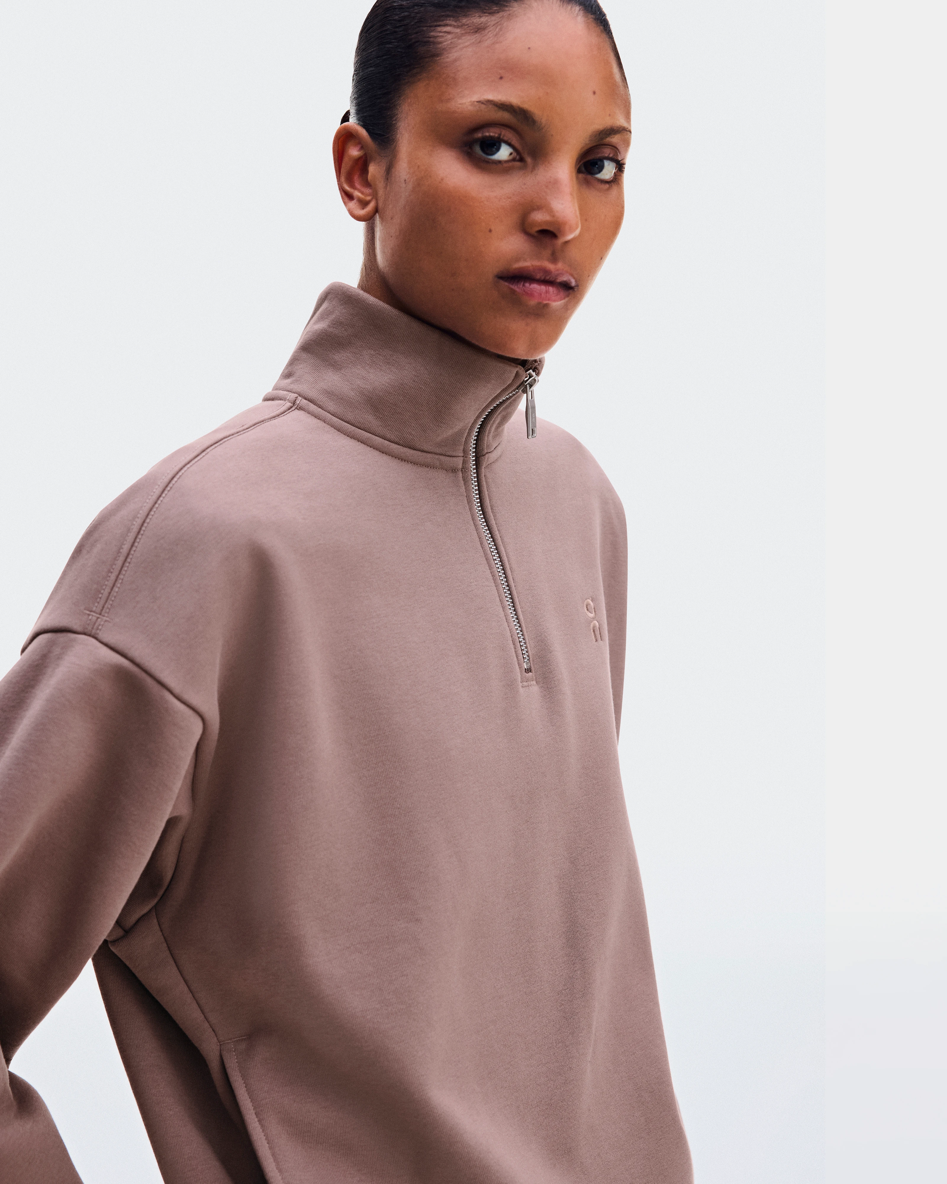 On Club Collective 1/4 Zip Clove Femme Sweats à capuche et sweats