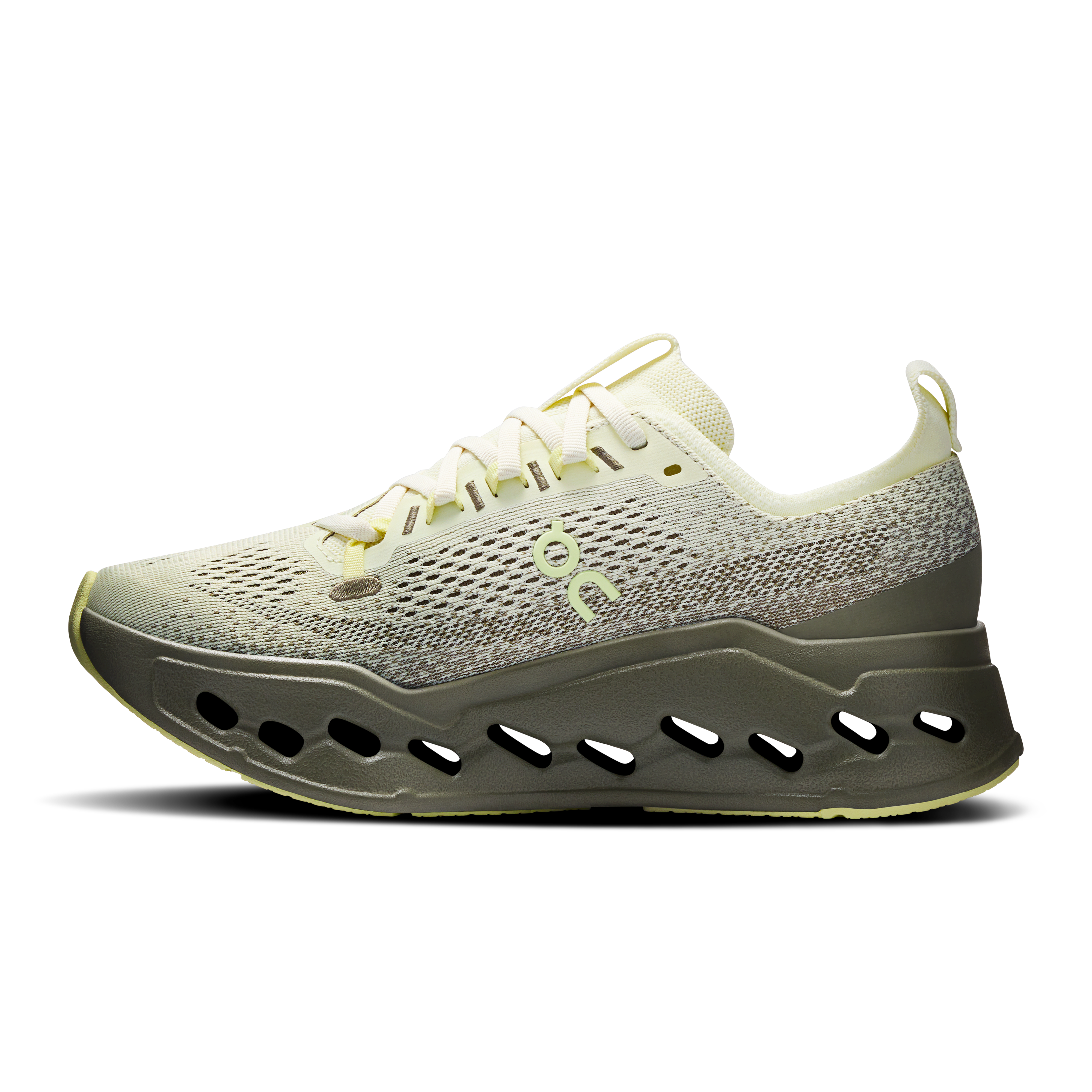 On Cloudsurfer Max Seedling & Olive Femme Running sur route Chaussures