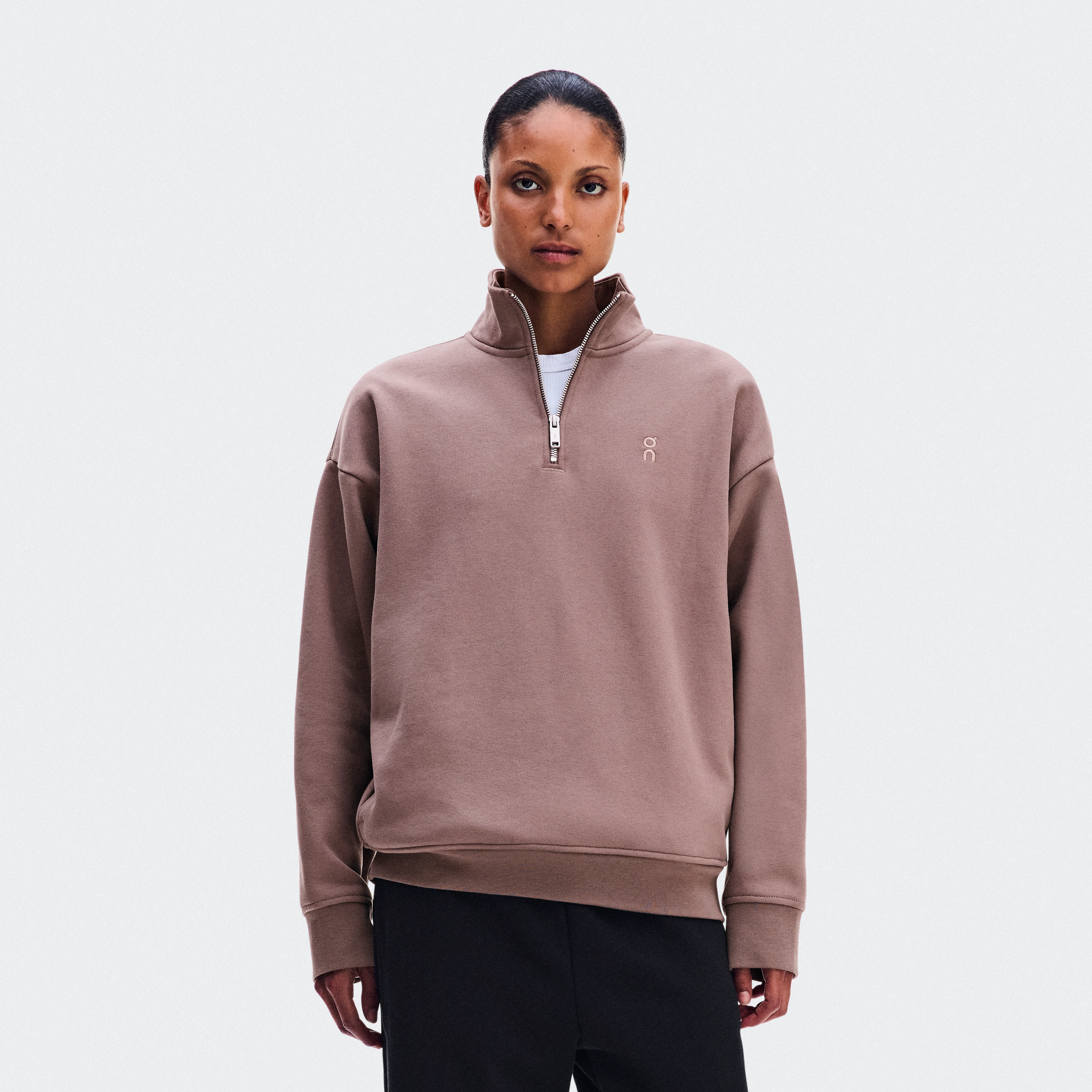 On Club Collective 1/4 Zip Clove Femme – Confort toute la journée Sweats à capuche et sweats