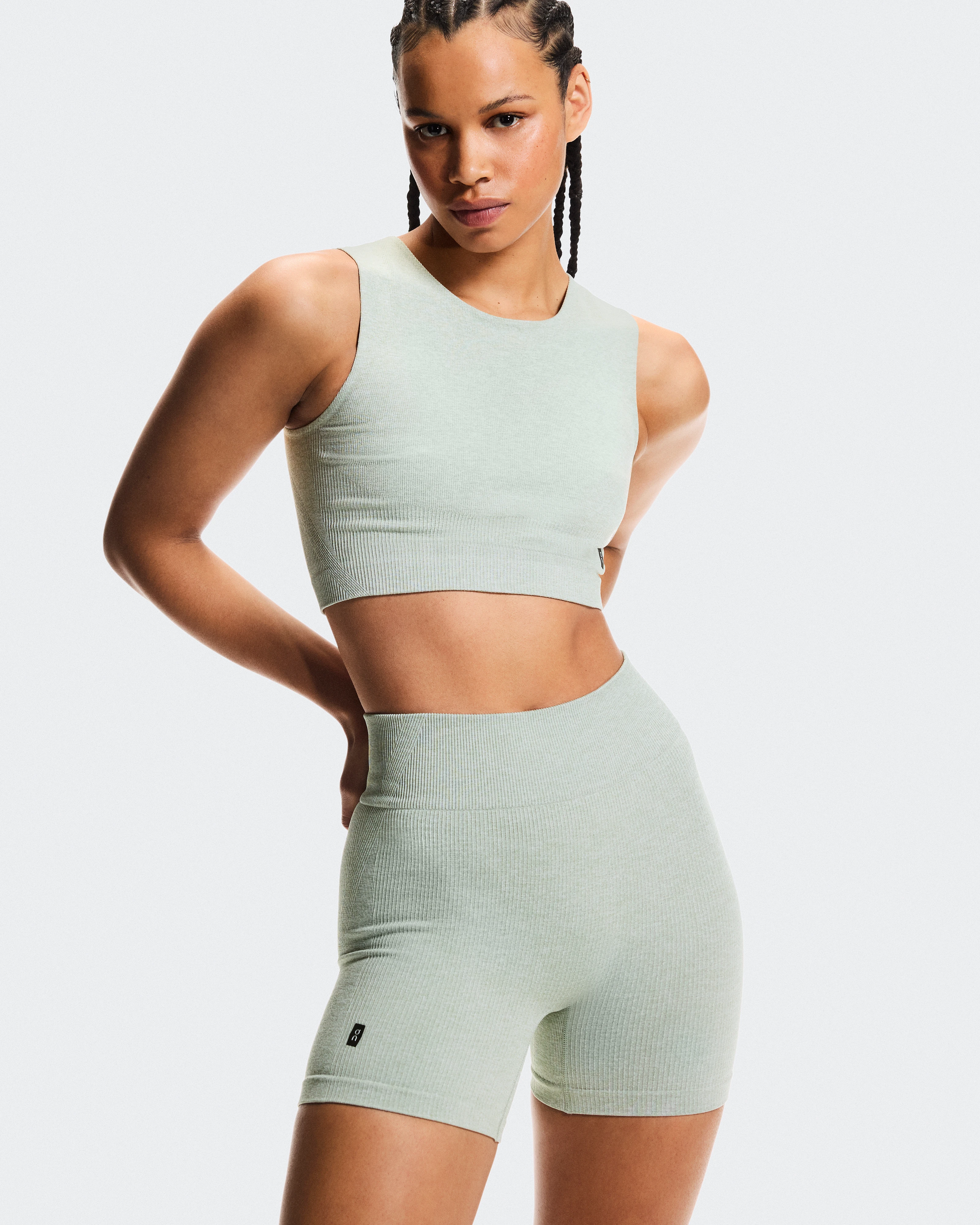 On Studio Knit Shorts Mineral Heather Femme Shorts
