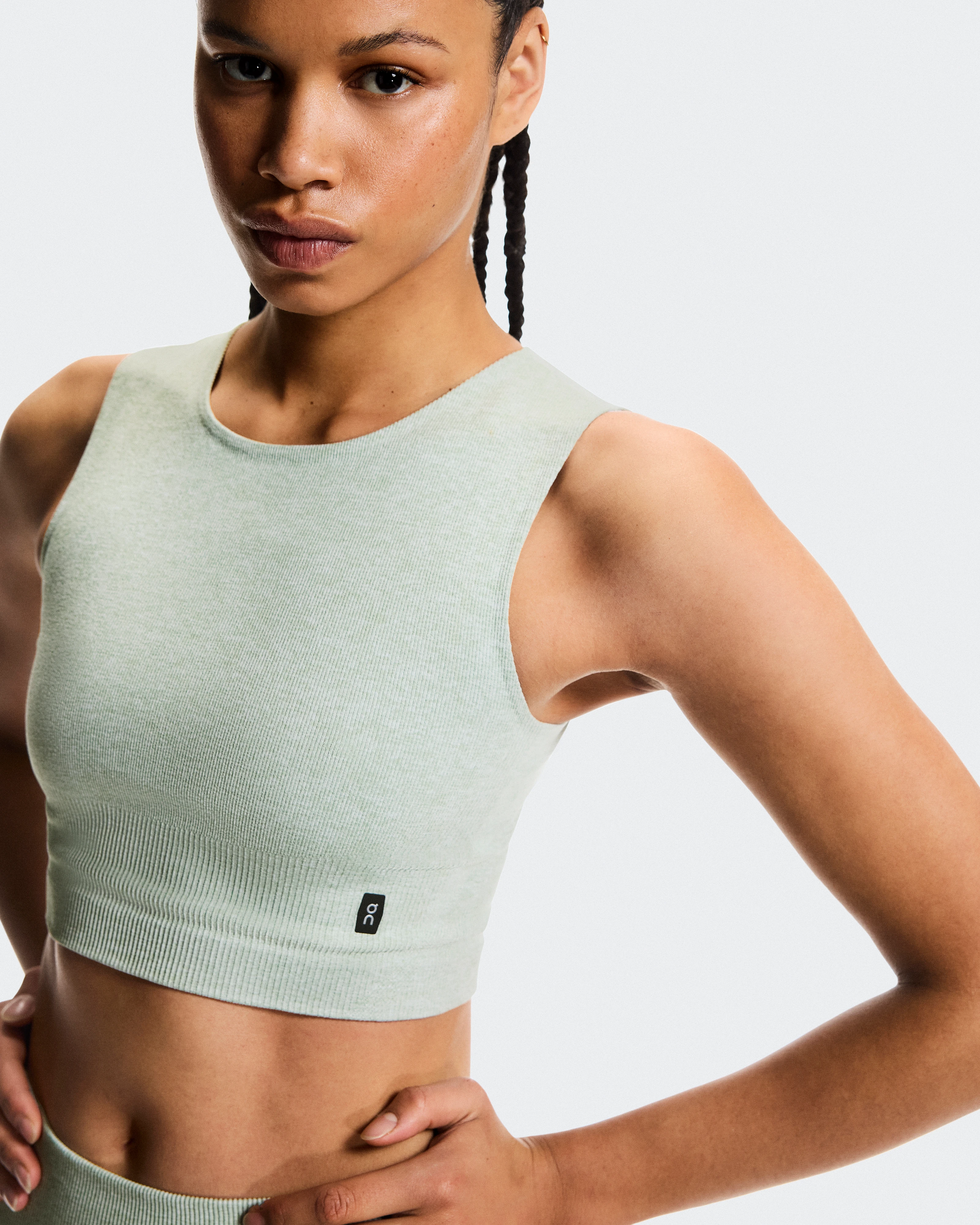 On Studio Knit Crop Mineral Heather Femme Hauts et t-shirts