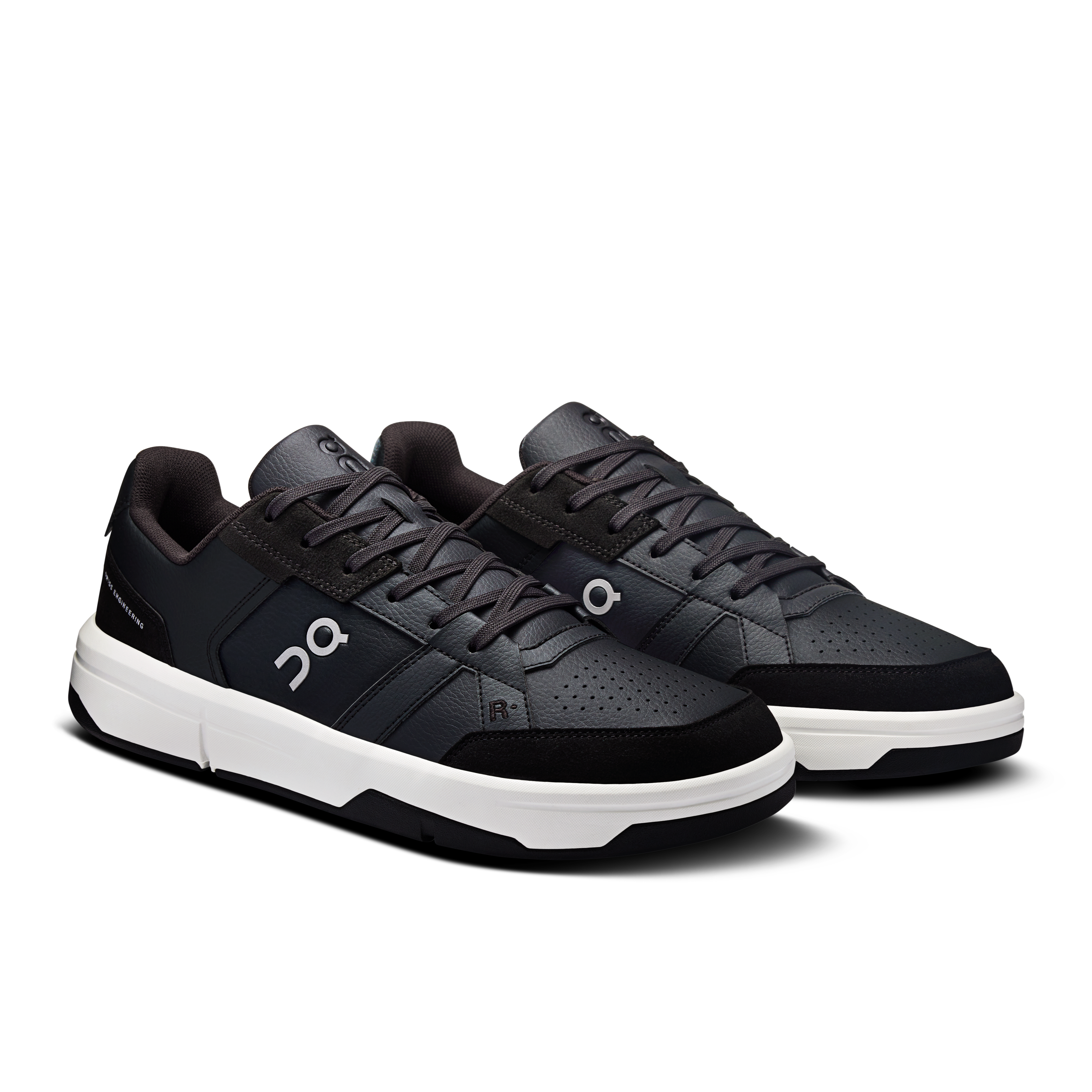 On THE ROGER Clubhouse Black & White Homme Tennis Chaussures