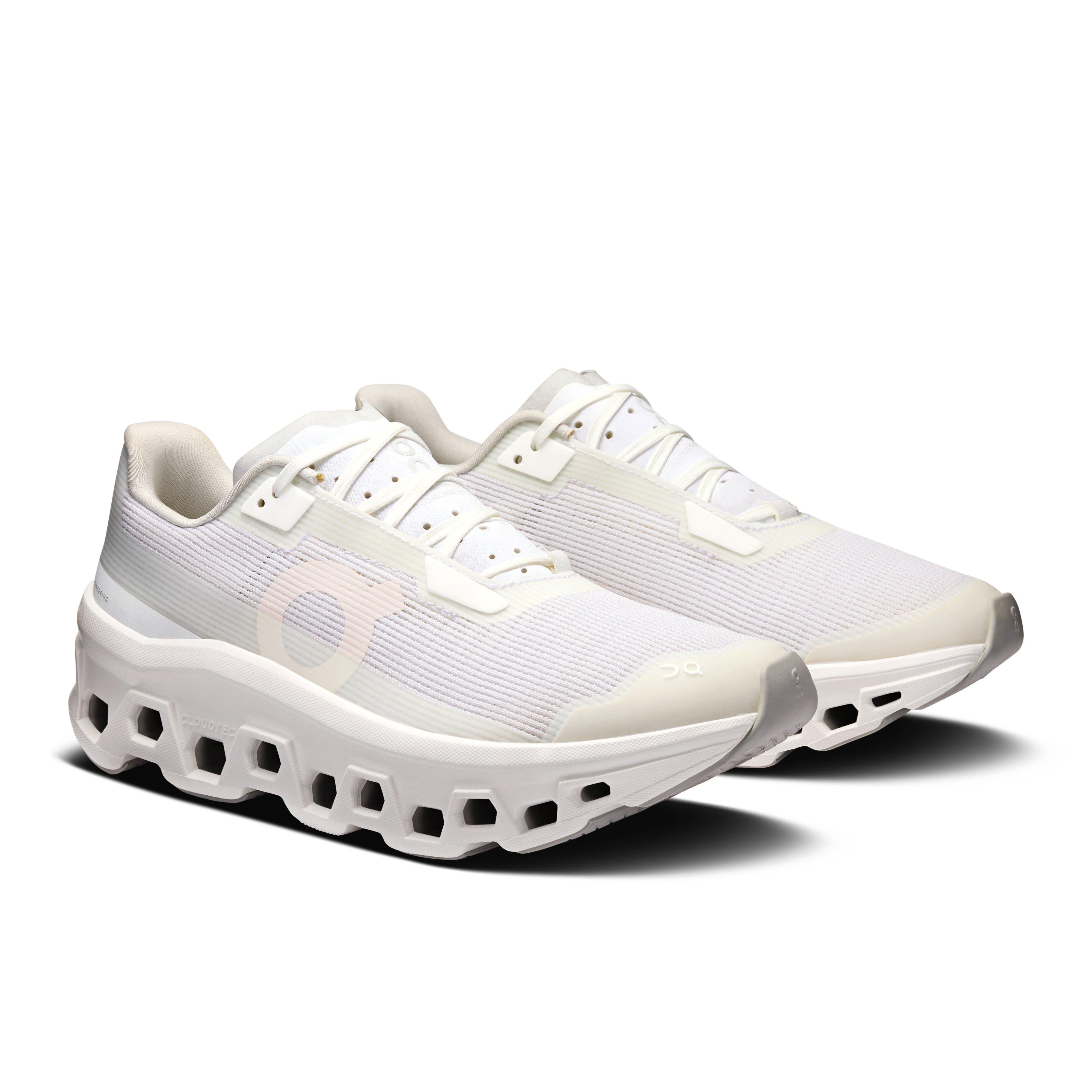 On Cloudmonster Void White & White Femme Active Life Chaussures