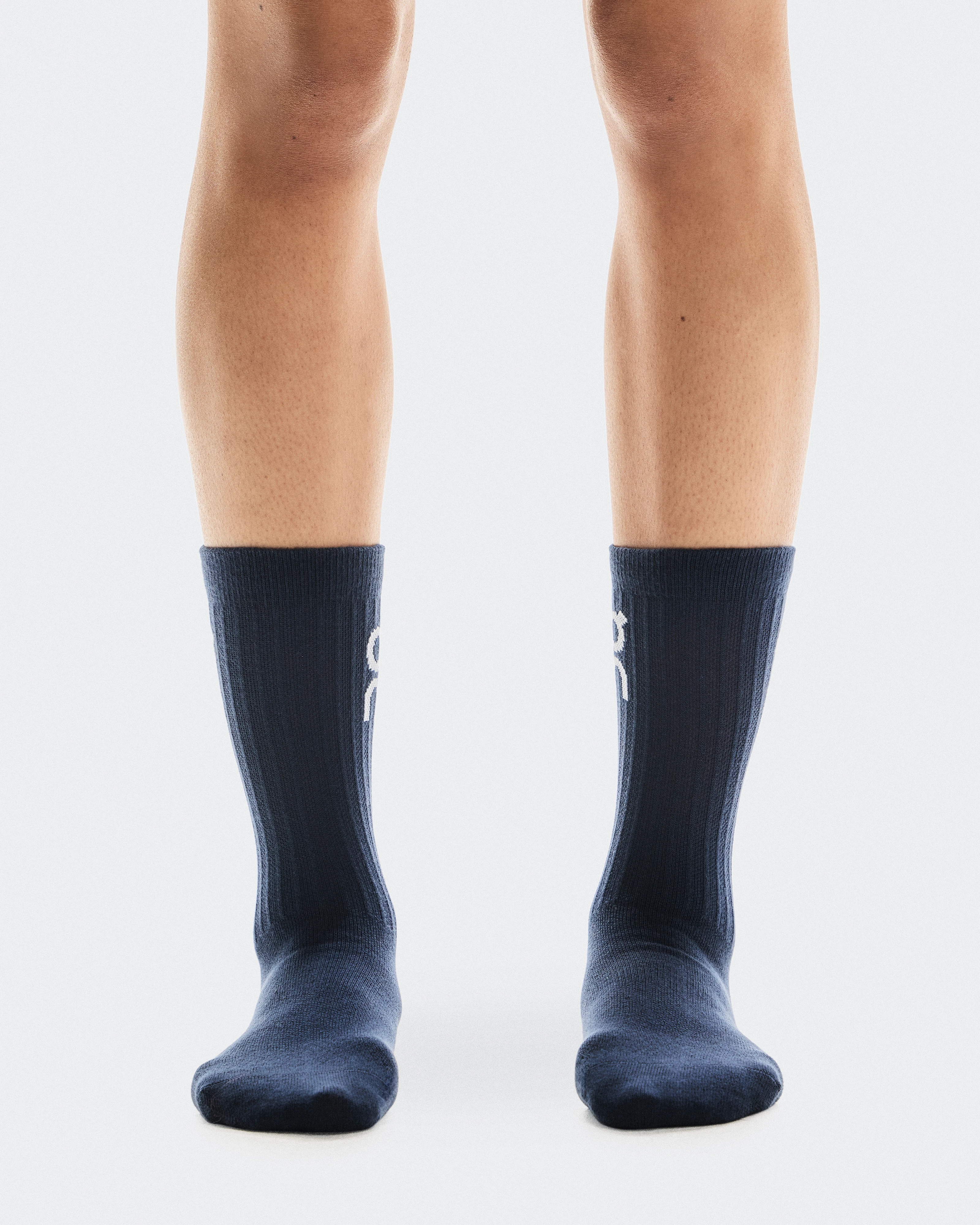 On Logo Sock High 3P Navy Unisexe Chaussettes