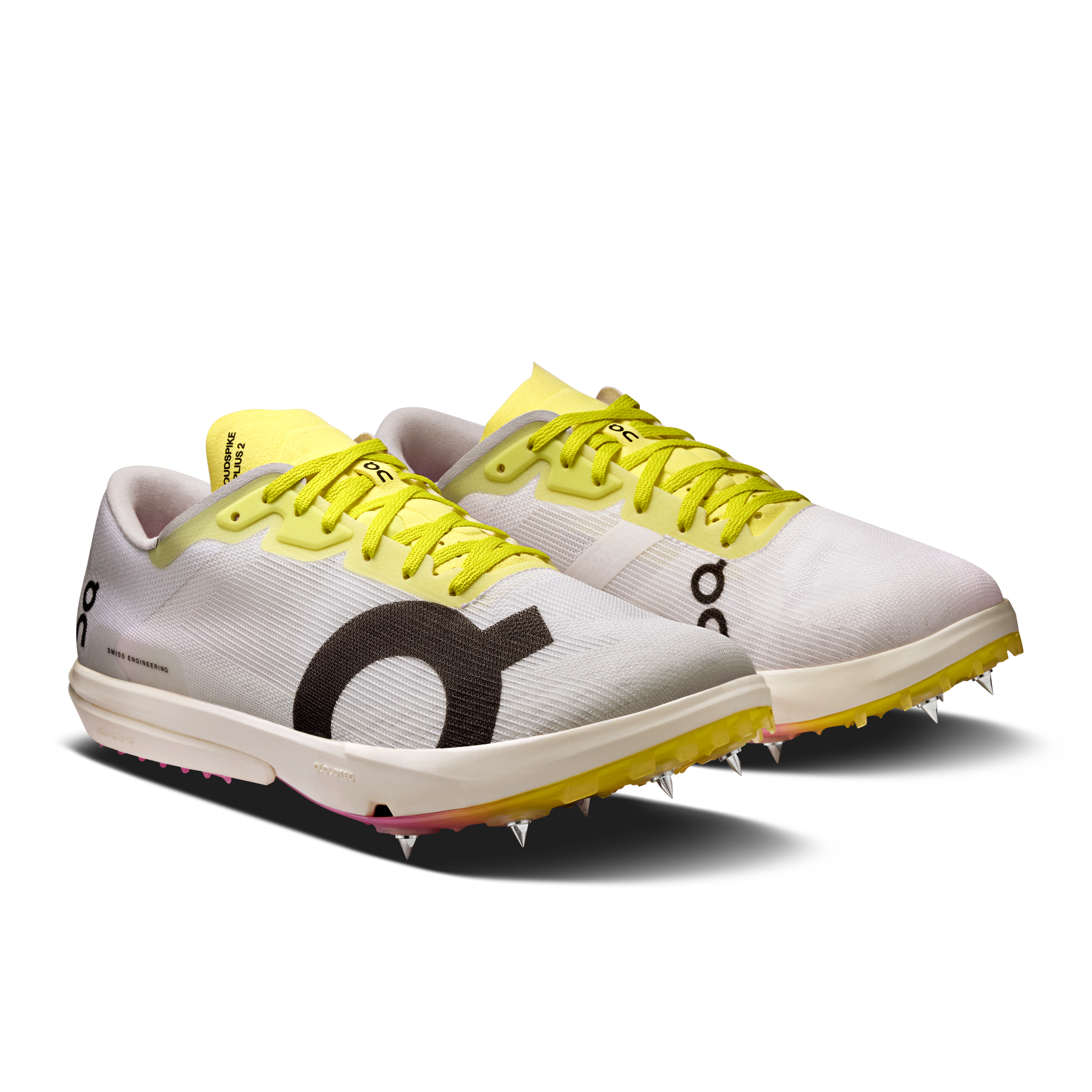 On Cloudspike Amplius 2 White & Raspberry Femme Athlétisme Chaussures