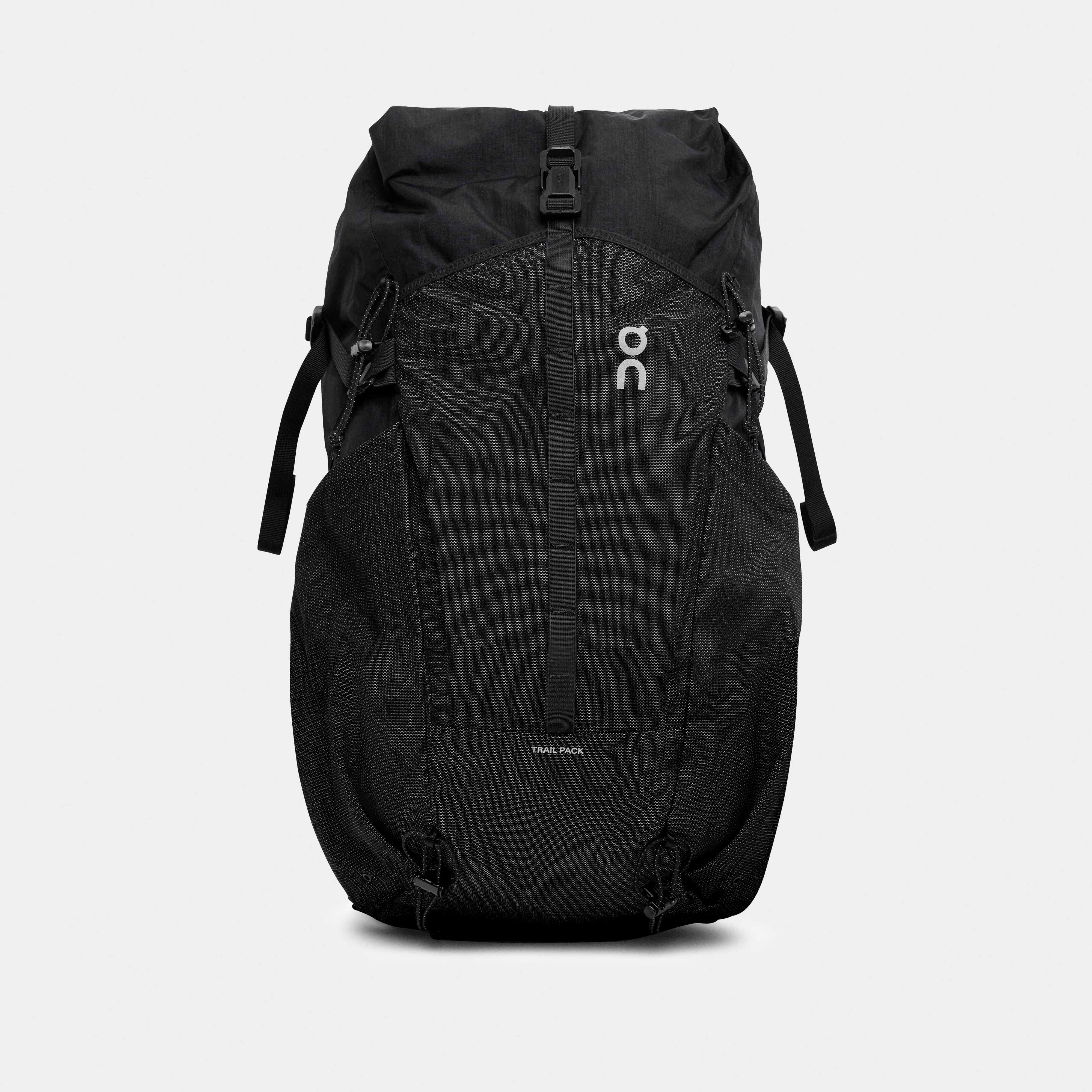 On Trail Pack 20L Black Unisexe – Trail running, fermeture roll top, déperlant Sacs