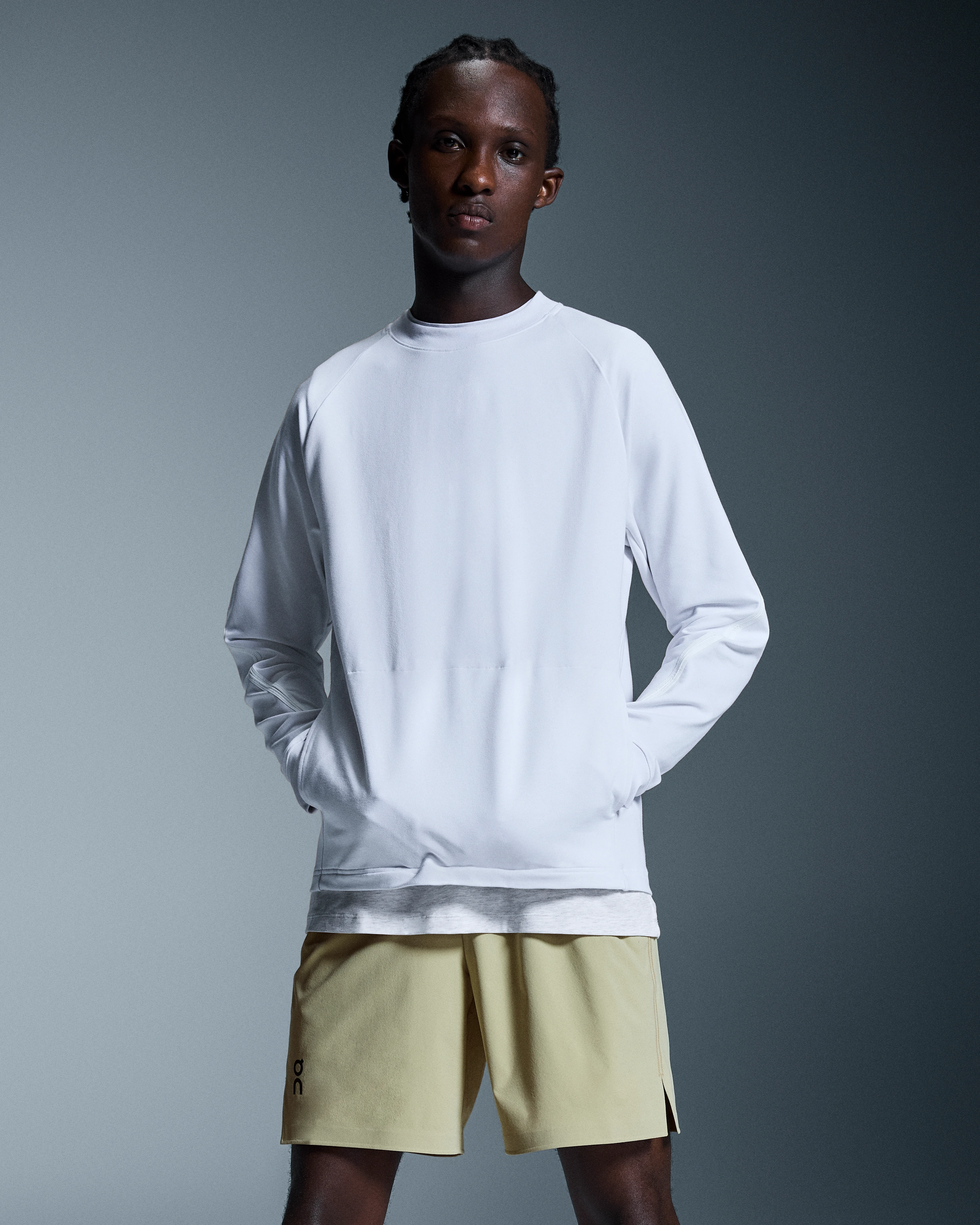On Studio Crew White Homme Sweats à capuche et sweats