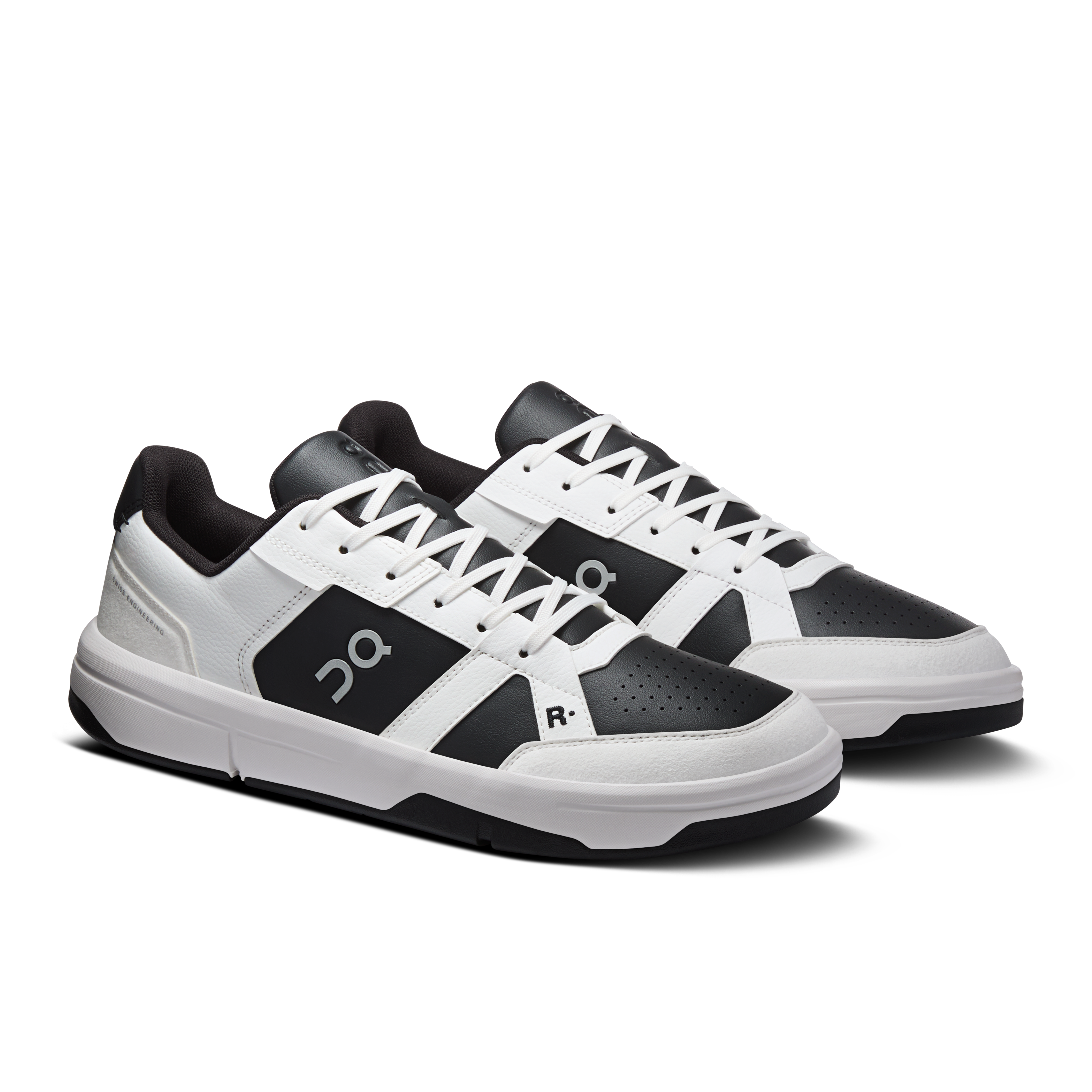 On THE ROGER Clubhouse White & Onyx Homme Tennis Chaussures