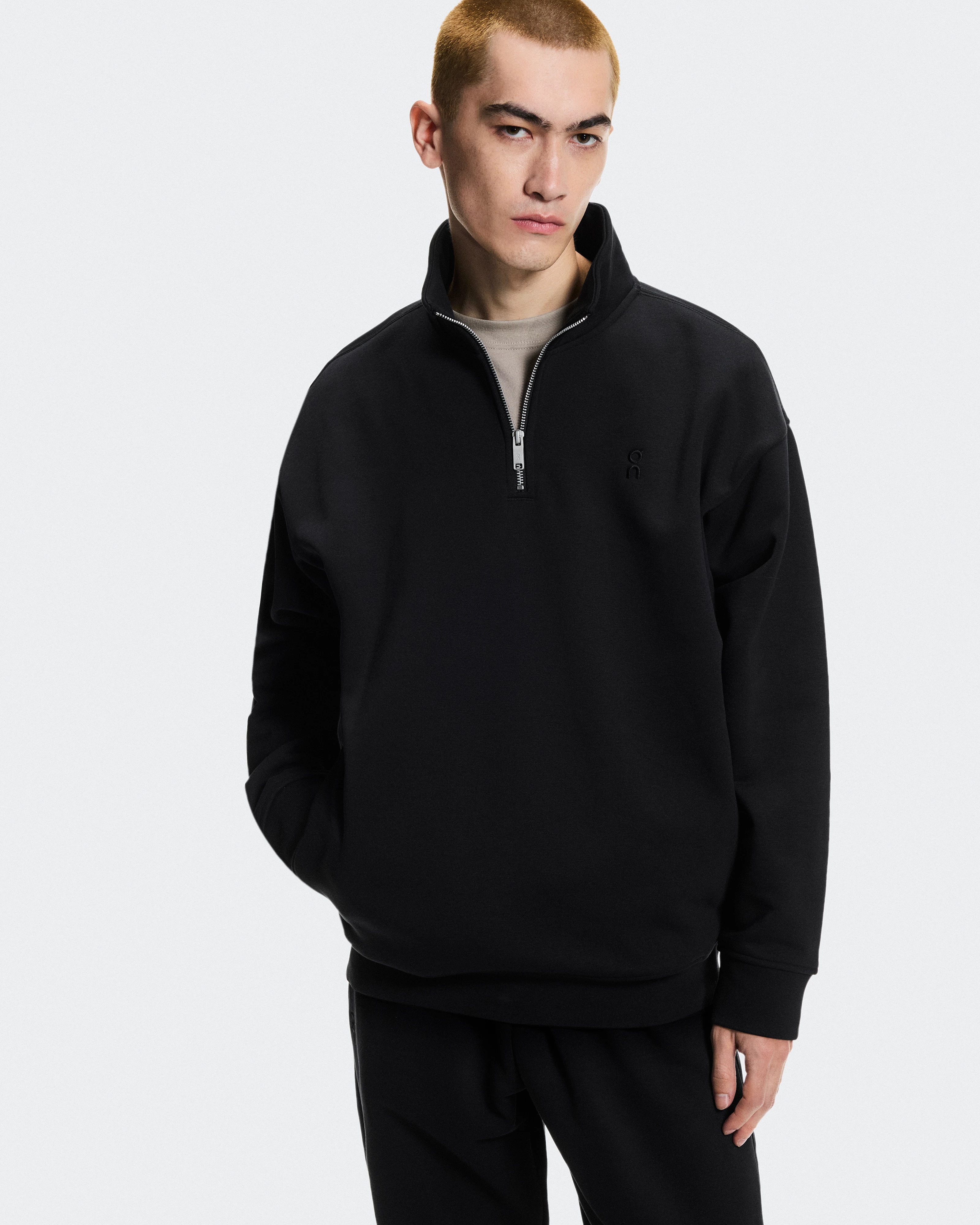 On Club Collective 1/4 Zip Black Homme Sweats à capuche et sweats