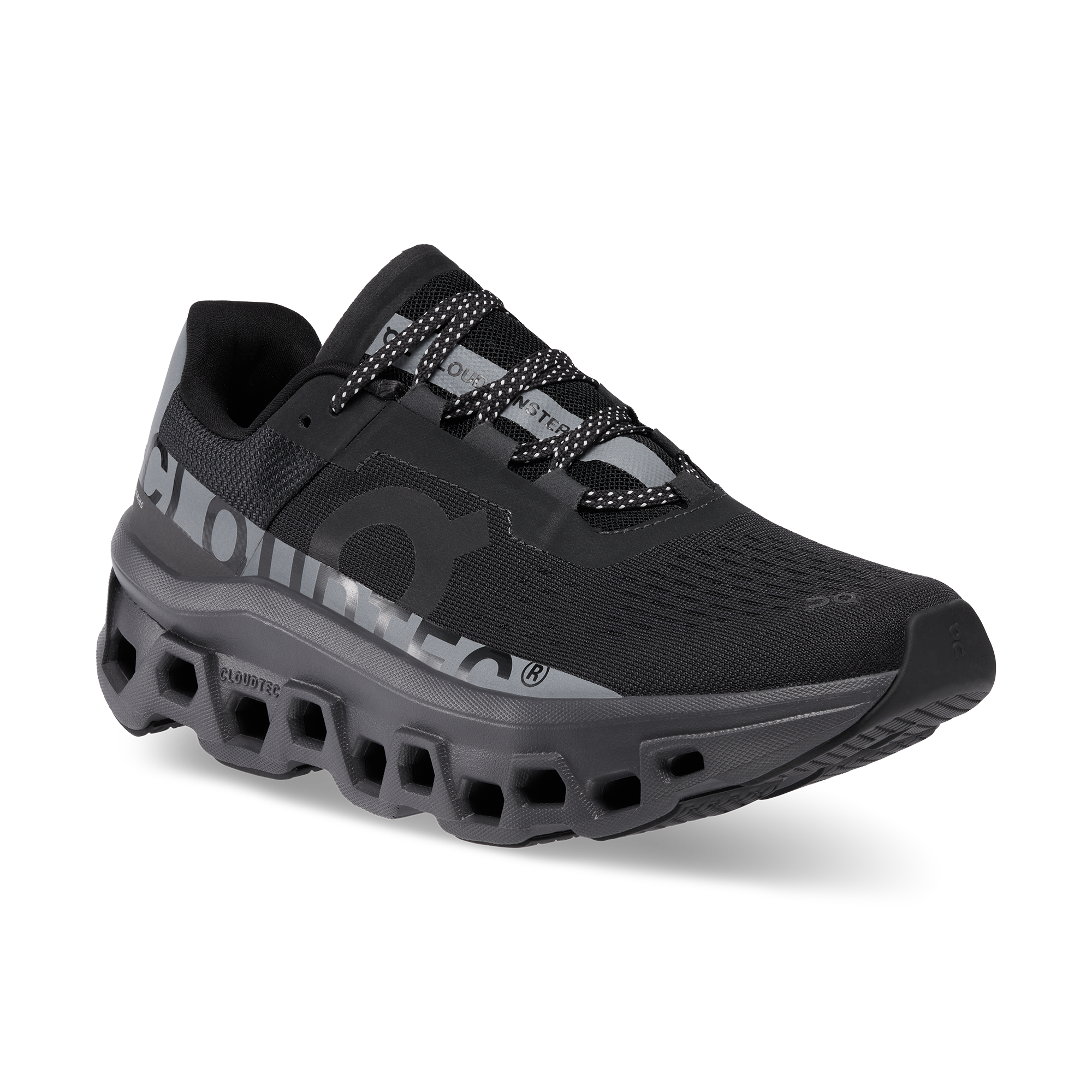 On Cloudmonster Lumos Black Femme Running sur route Chaussures